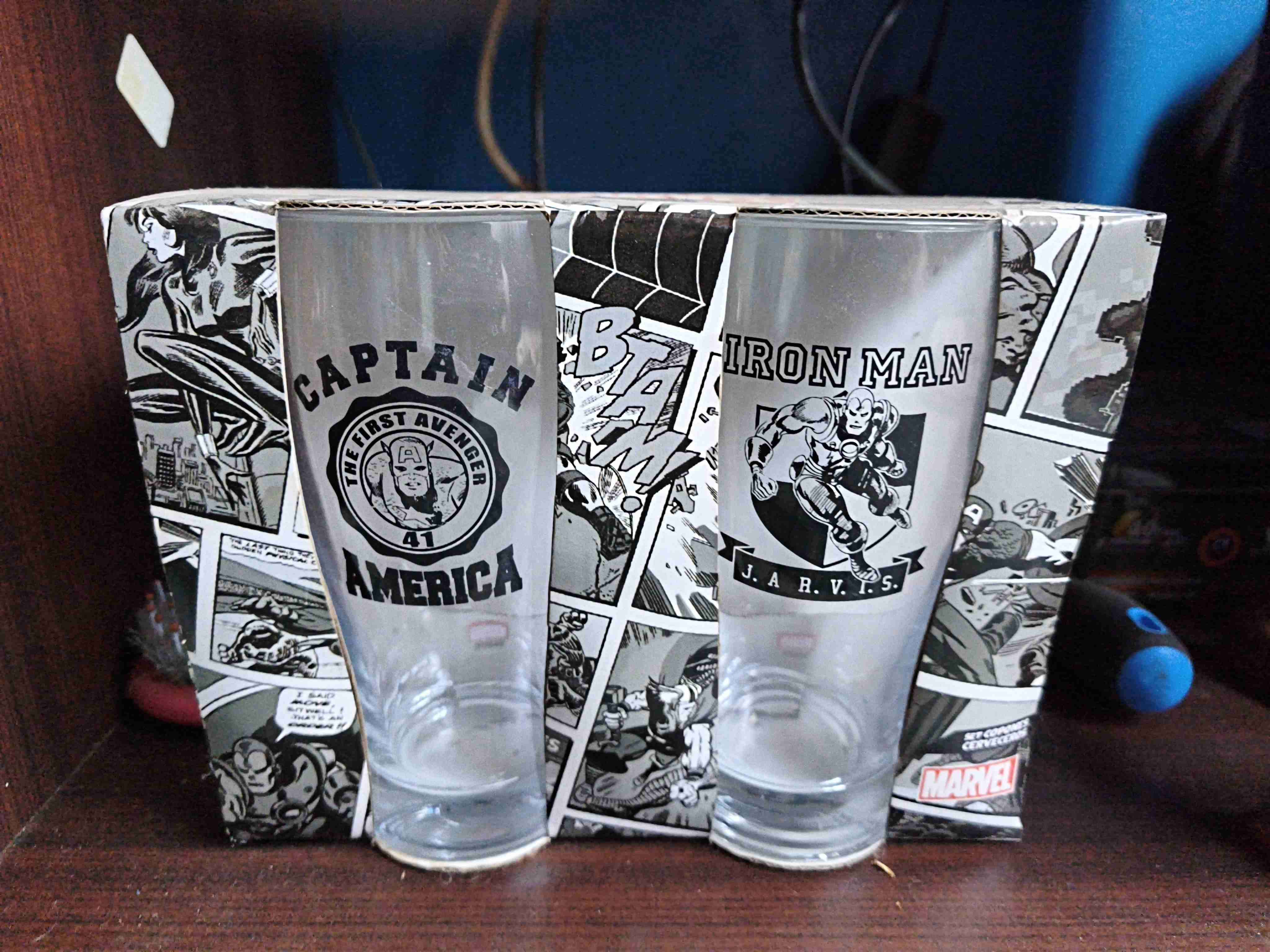 Vasos Marvel Captain America y Iron Man