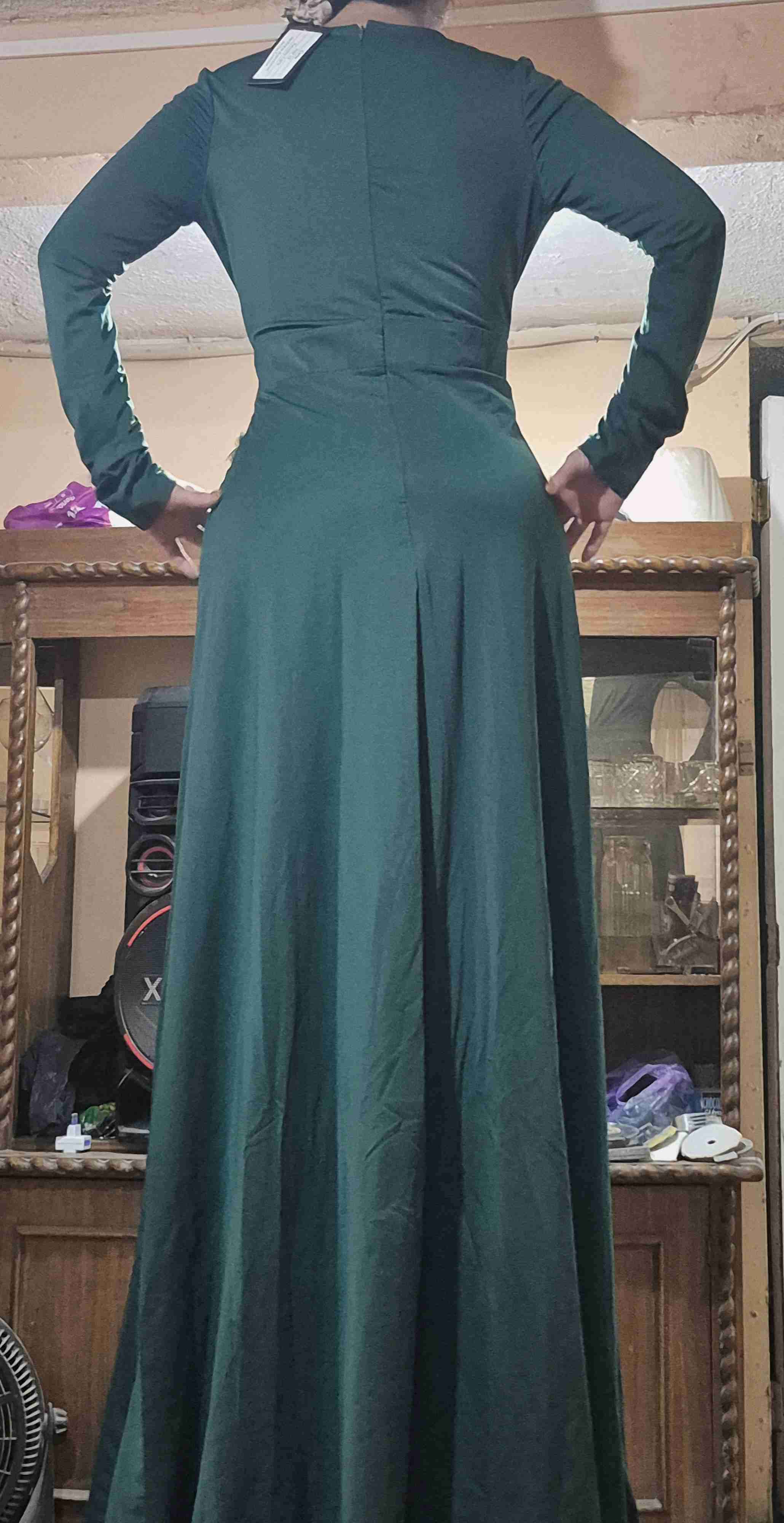 Vestido largo verde elegante - miniatura 2