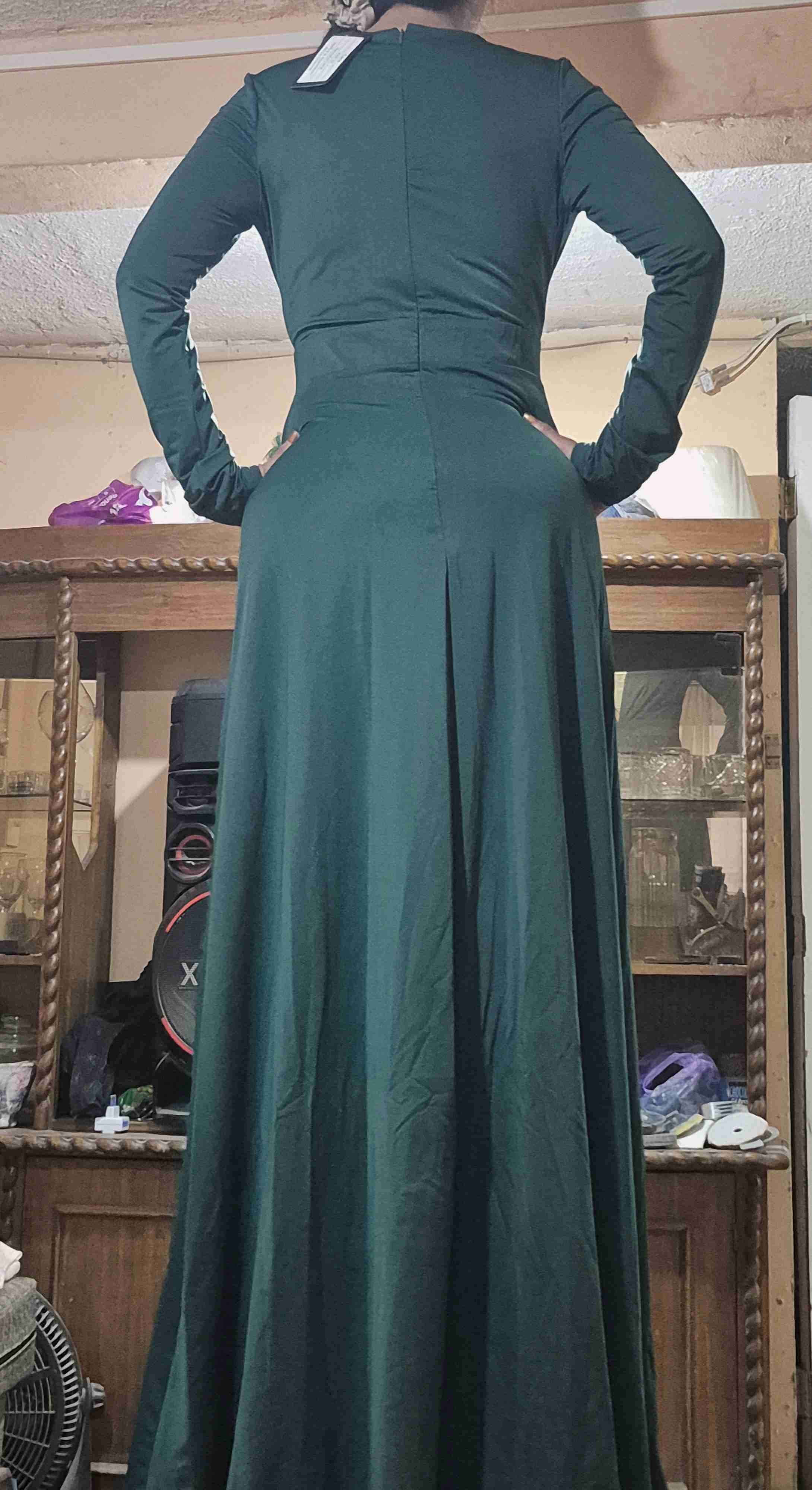 Vestido largo verde elegante - miniatura 3