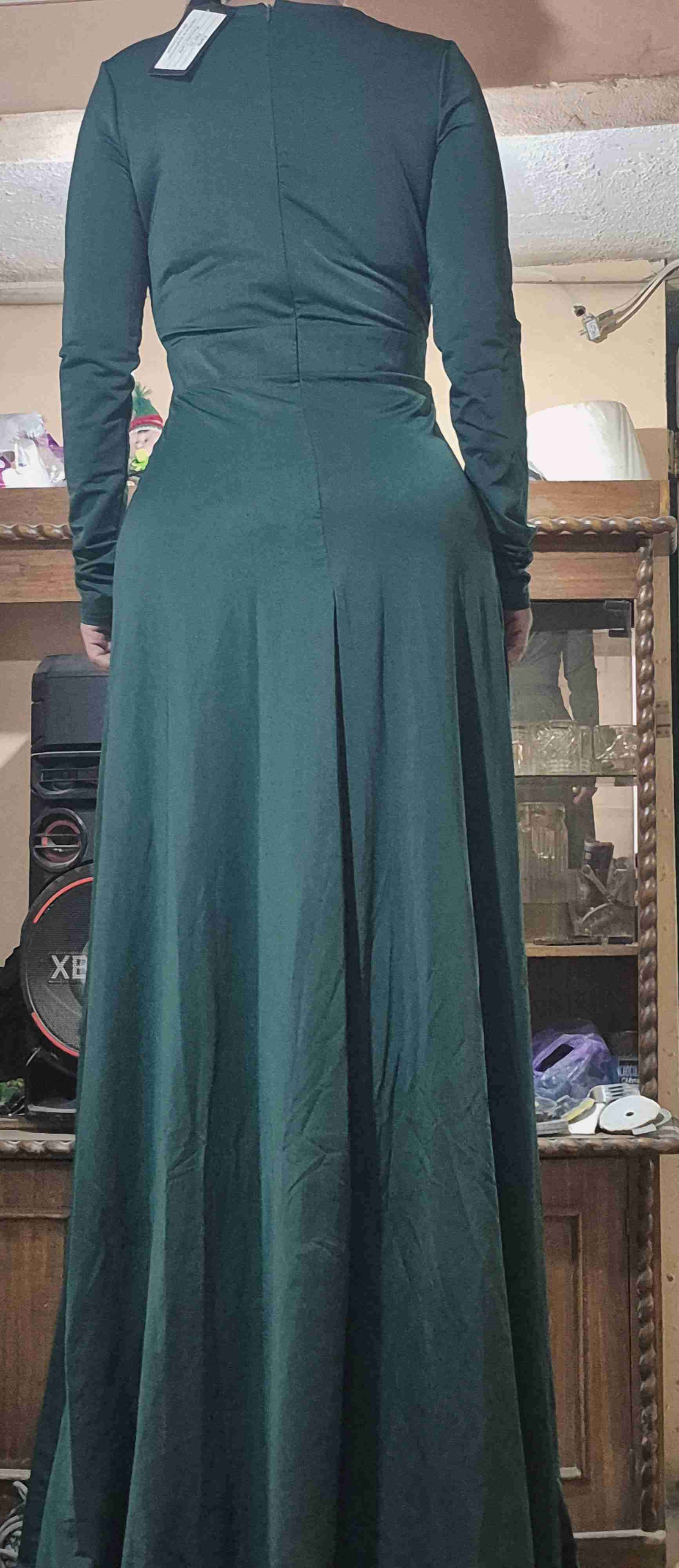 Vestido largo verde elegante - miniatura 6