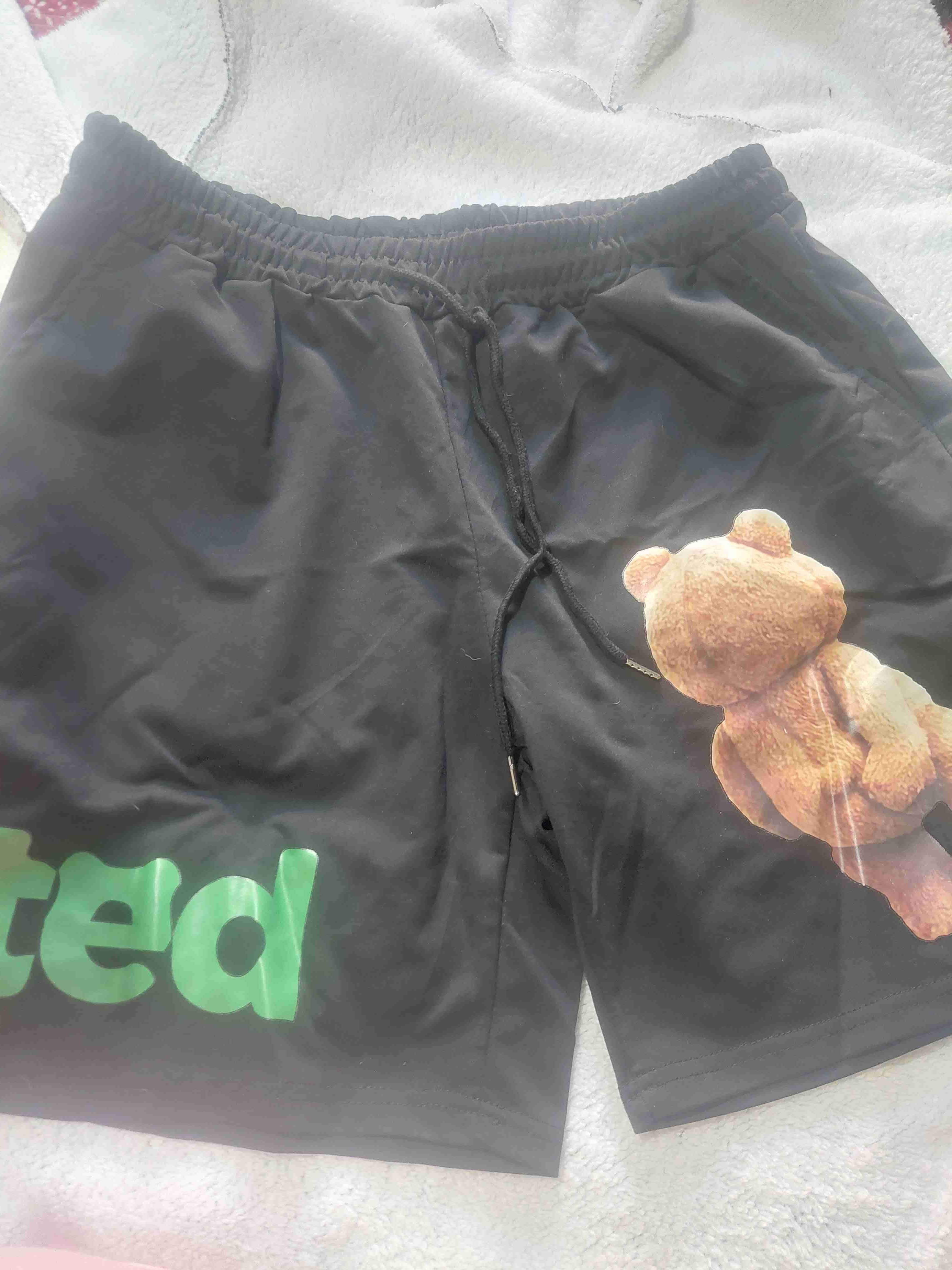 Shorts negros con impresión de oso ted - 2