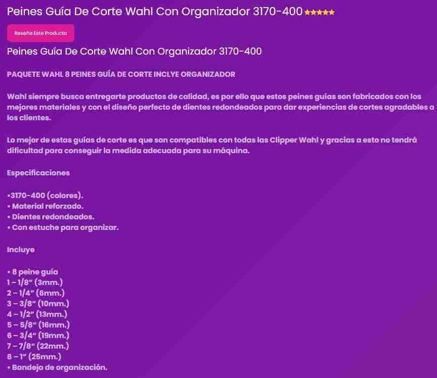 Peines guía de corte marca Wahl - miniatura 5