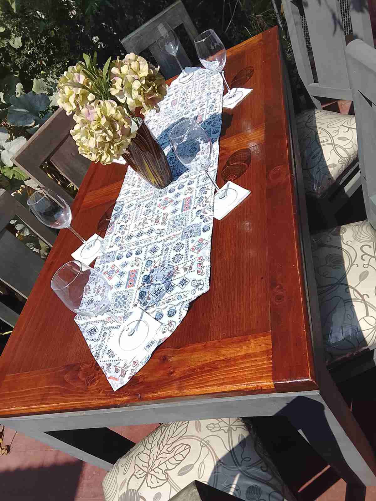 Juego de comedor de madera para exterior - miniatura 5