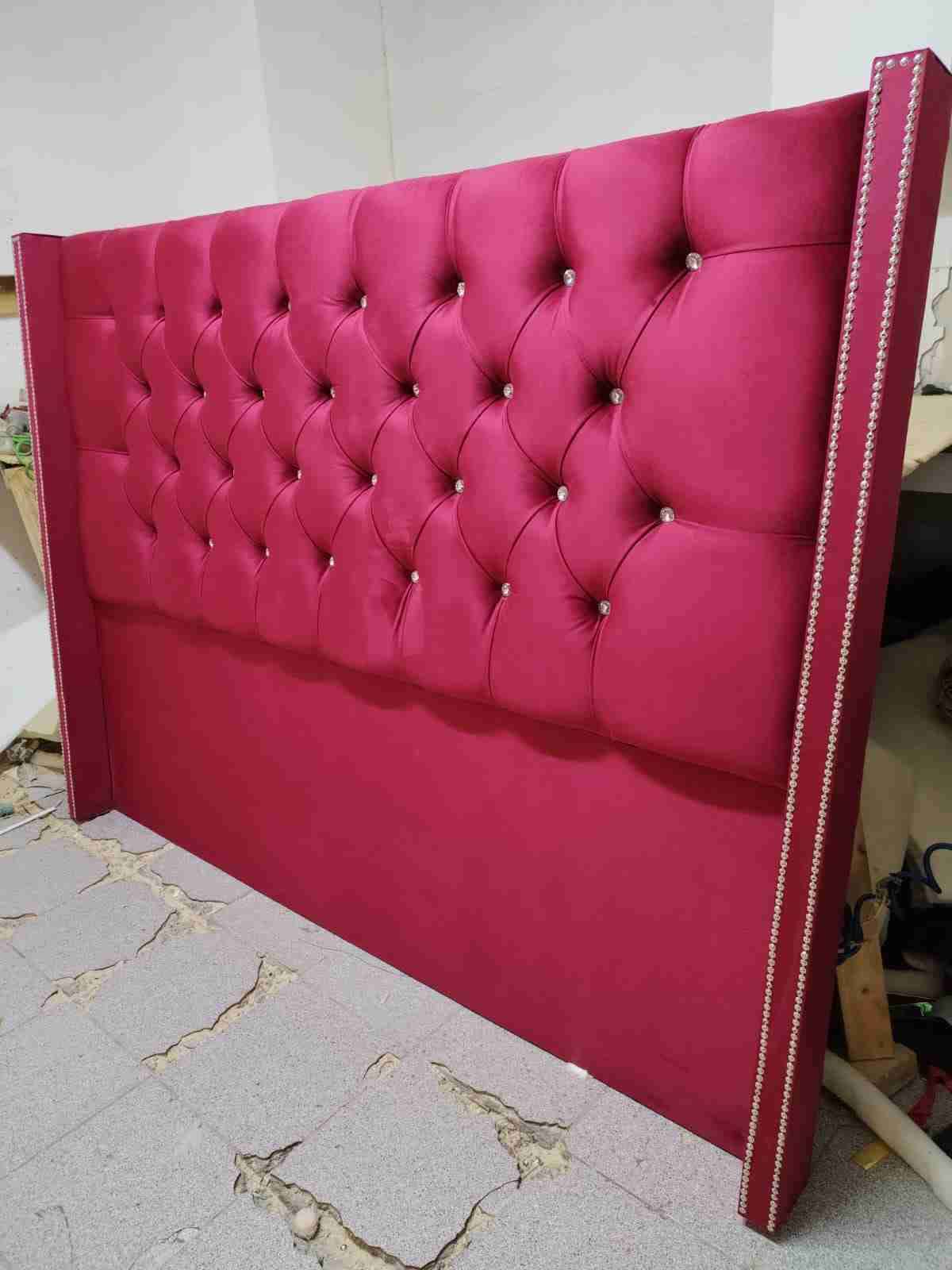 Cabecera de cama capitoné negra - 5