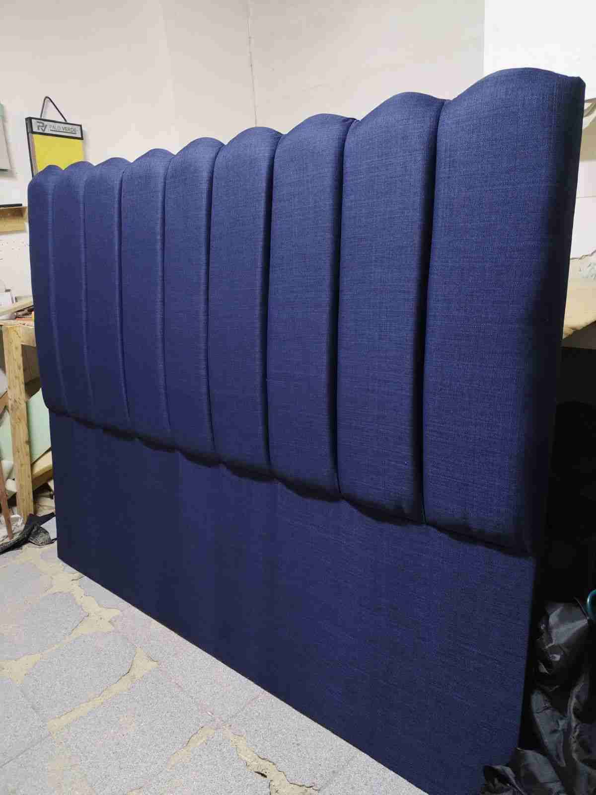 Cabecera de cama capitoné negra - 6