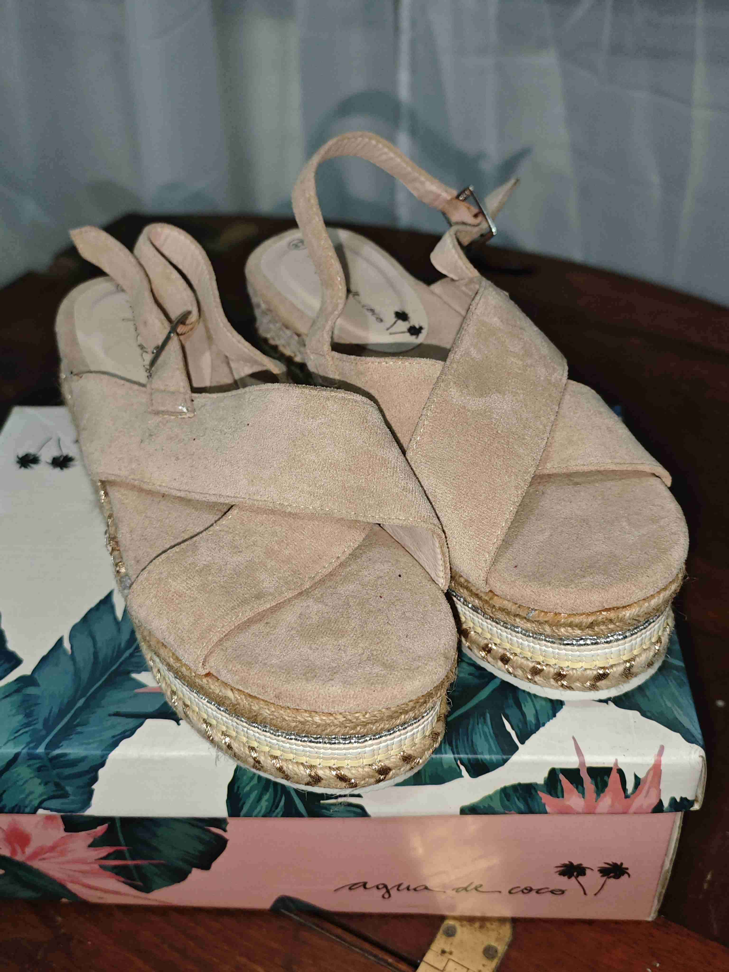 Sandalias plataforma nude rose