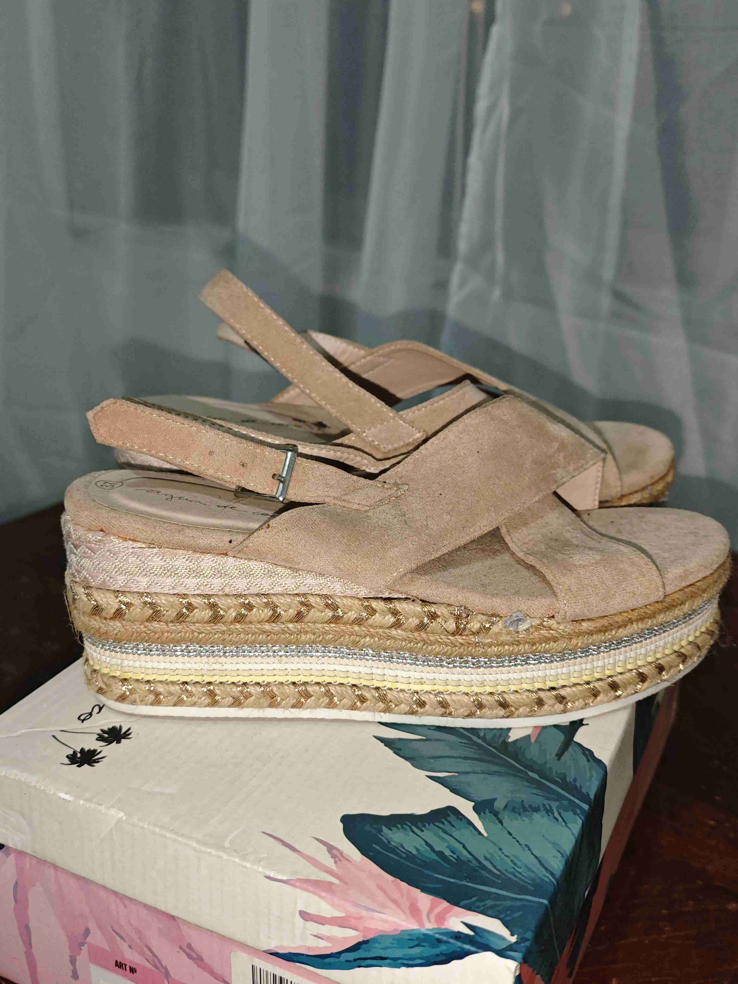 Sandalias plataforma nude rose - miniatura 4