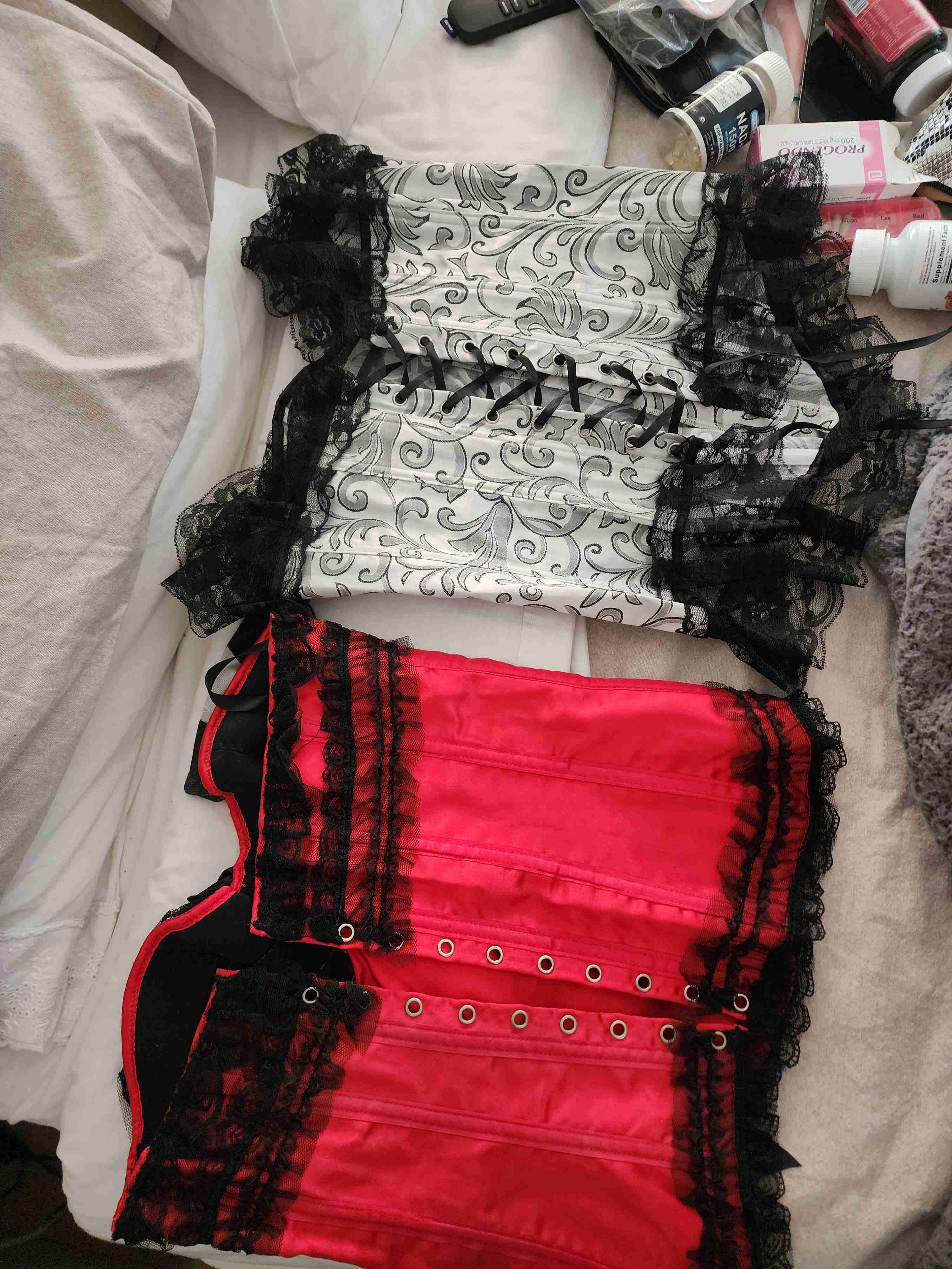 Corset rojo y negro estampado - miniatura 2