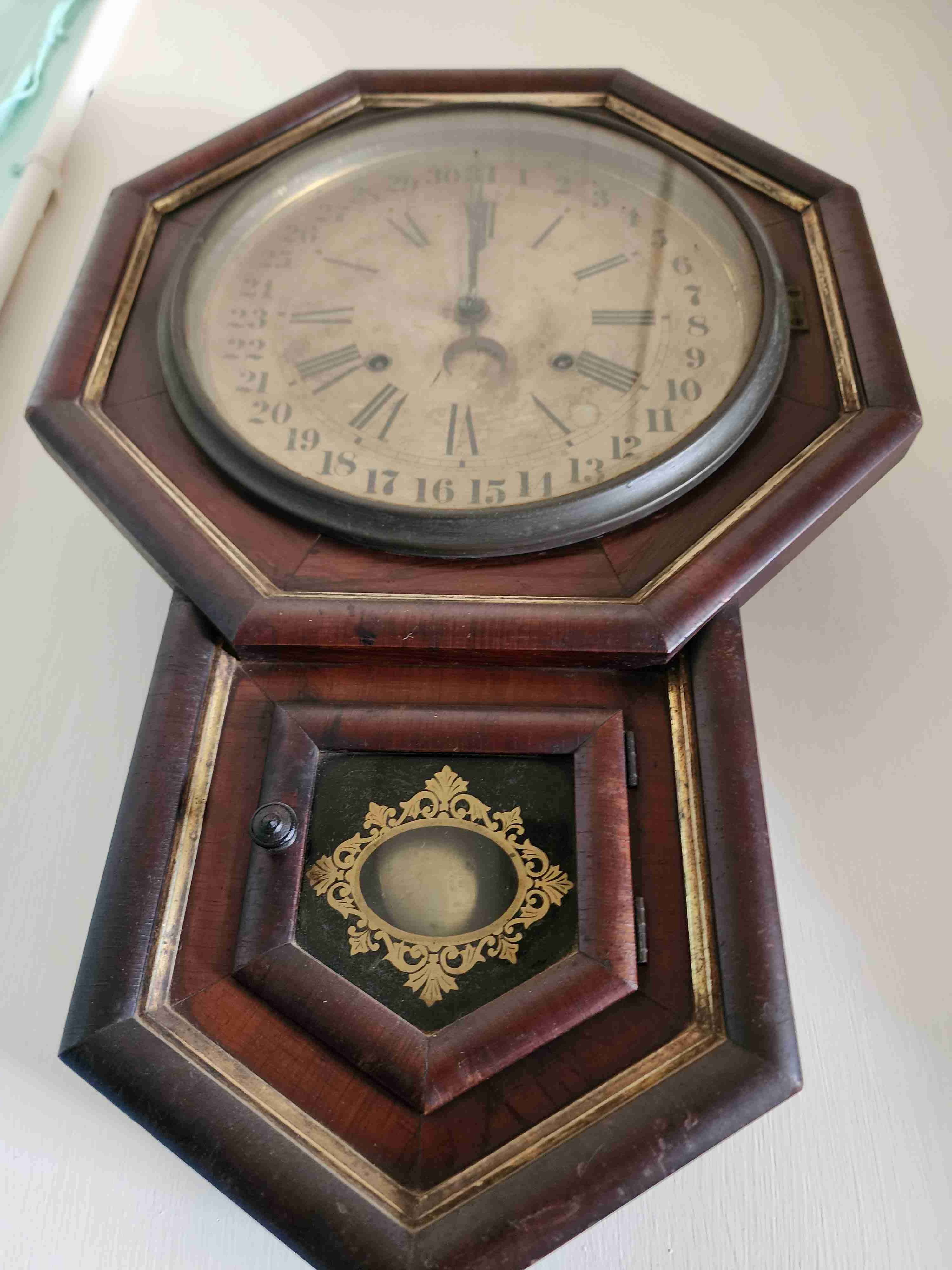 Reloj de pared antiguo madera - miniatura 3