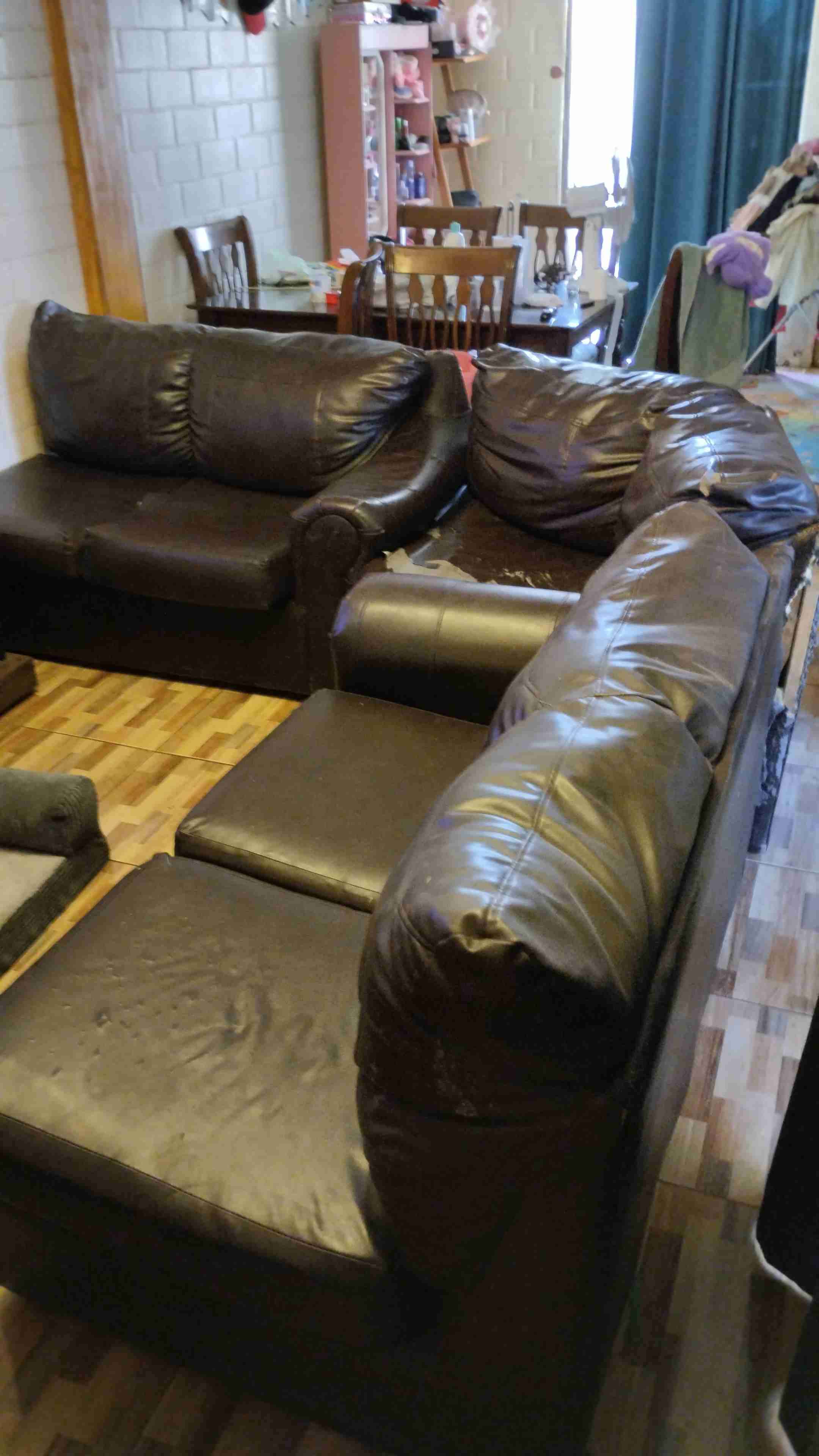 Sillones ecocuero chocolate 3 cuerpos - 4