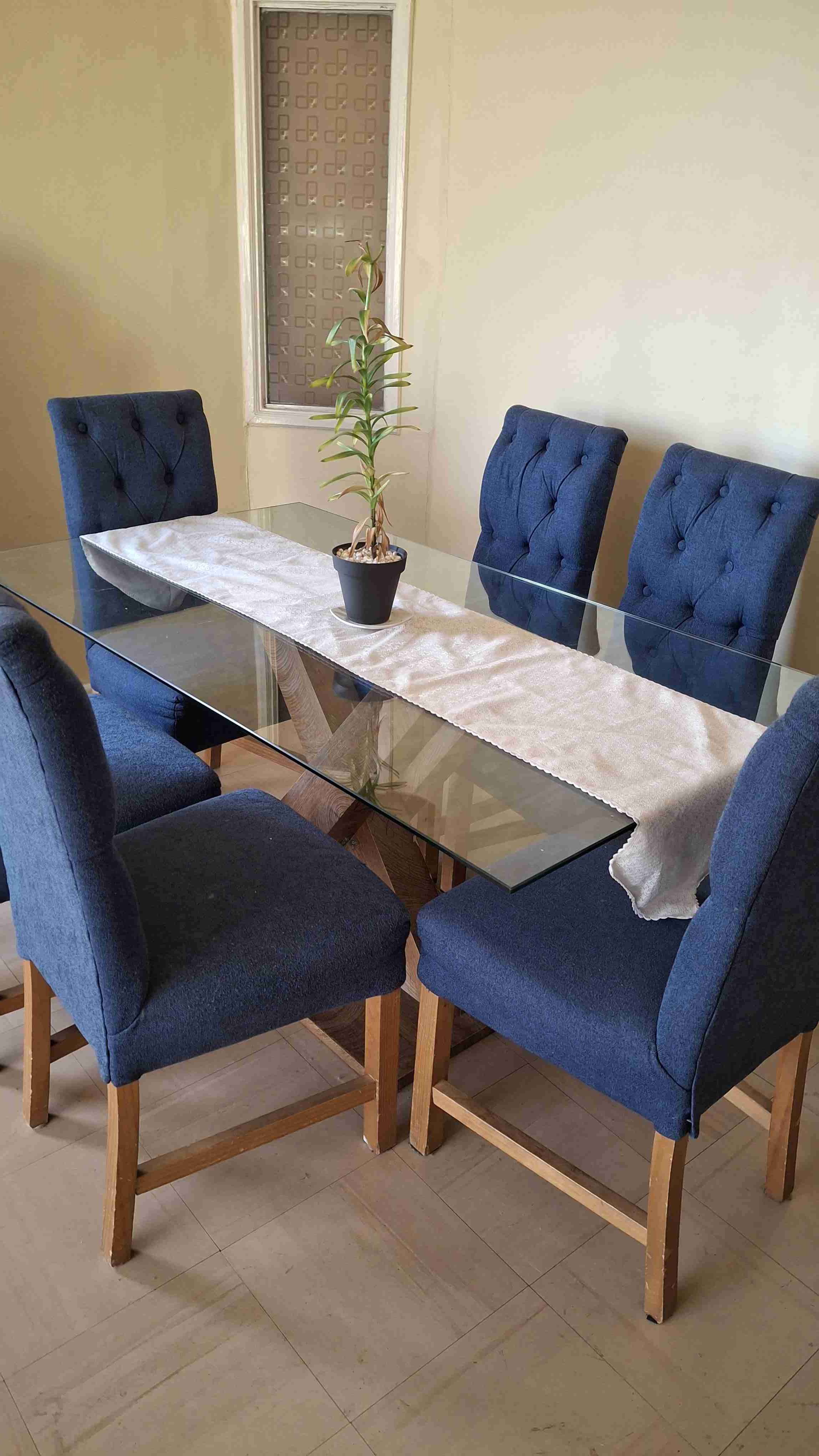 Juego comedor vidrio con 6 sillas