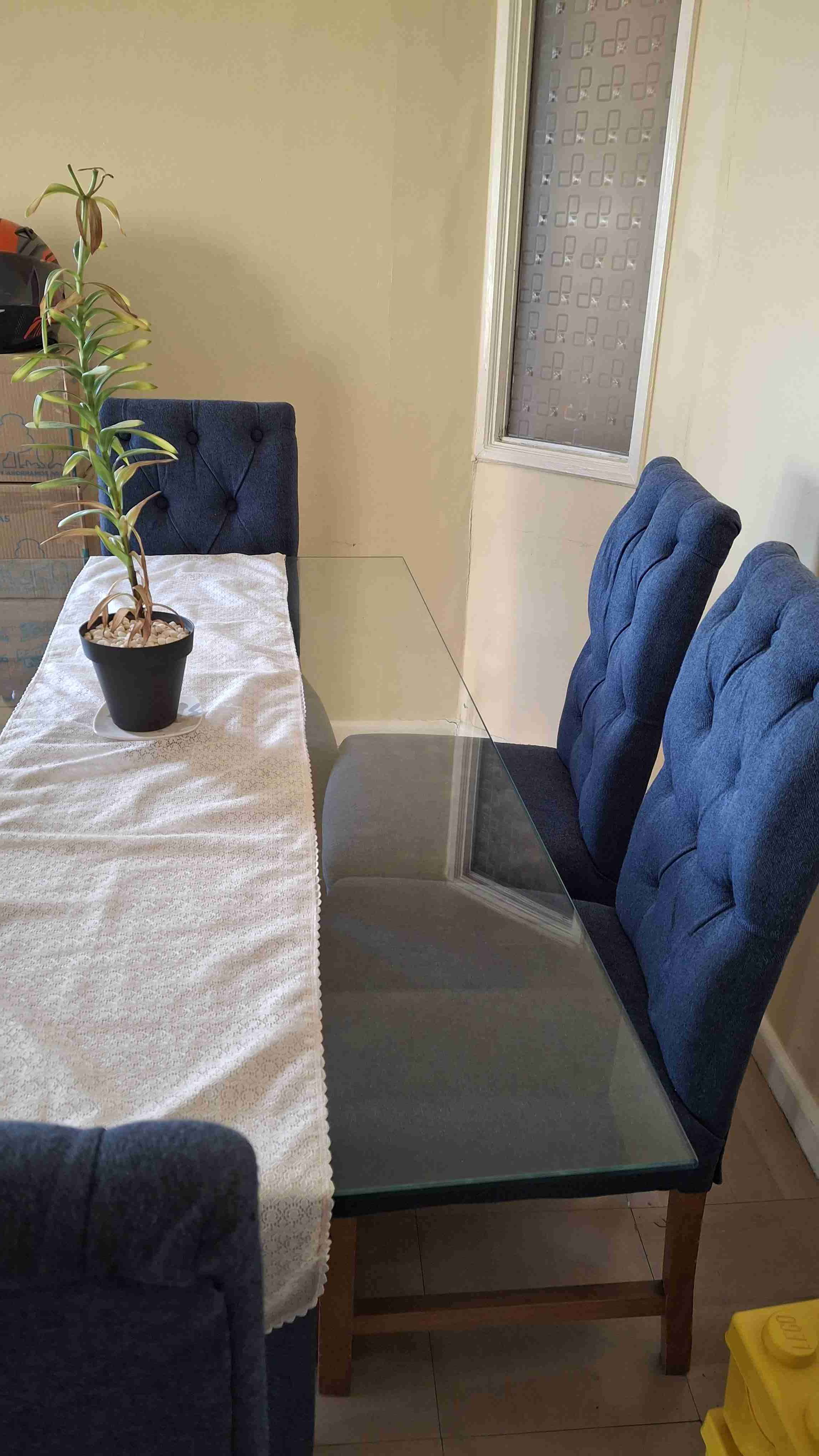 Juego comedor vidrio con 6 sillas - miniatura 2