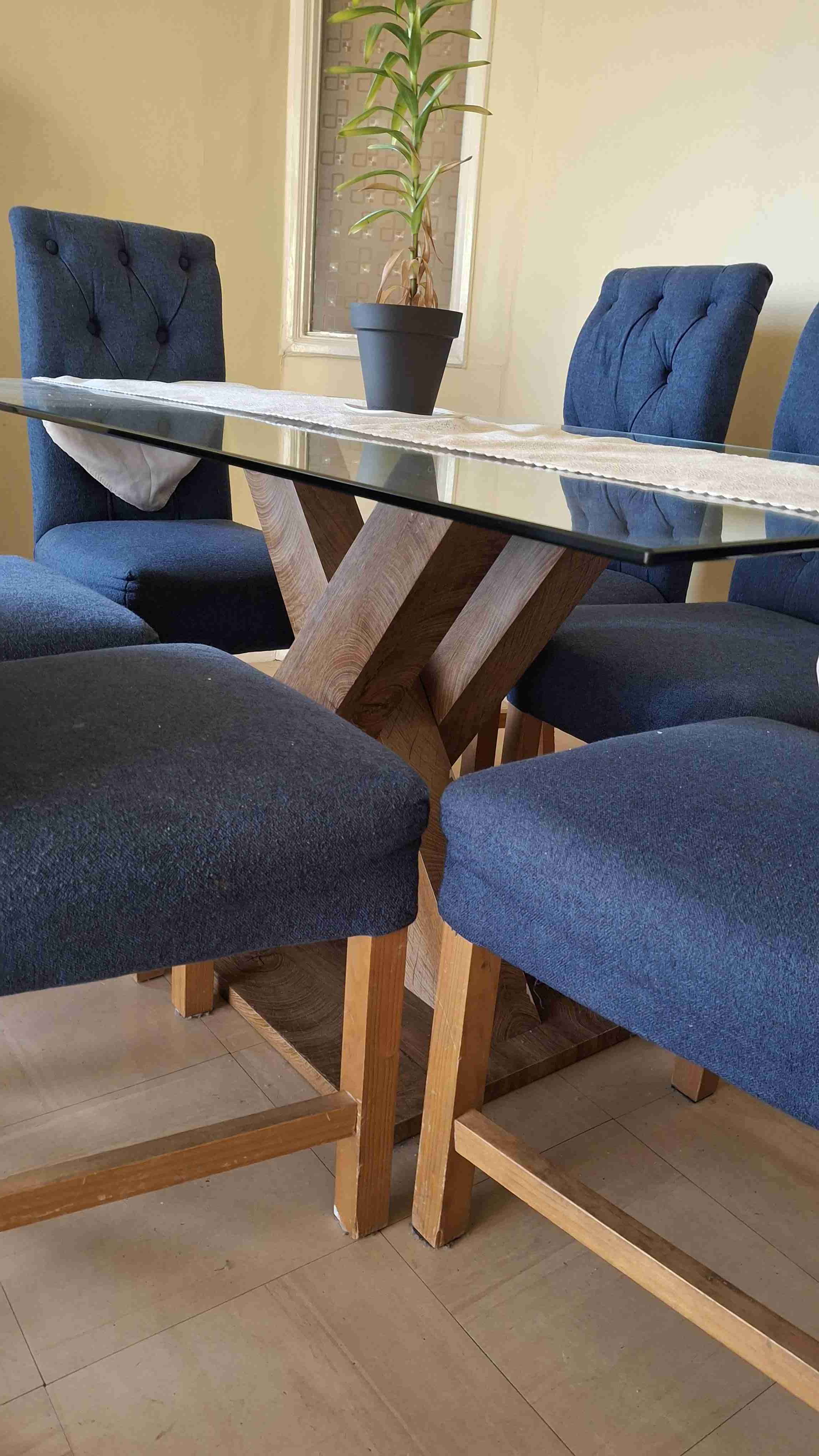 Juego comedor vidrio con 6 sillas - miniatura 3