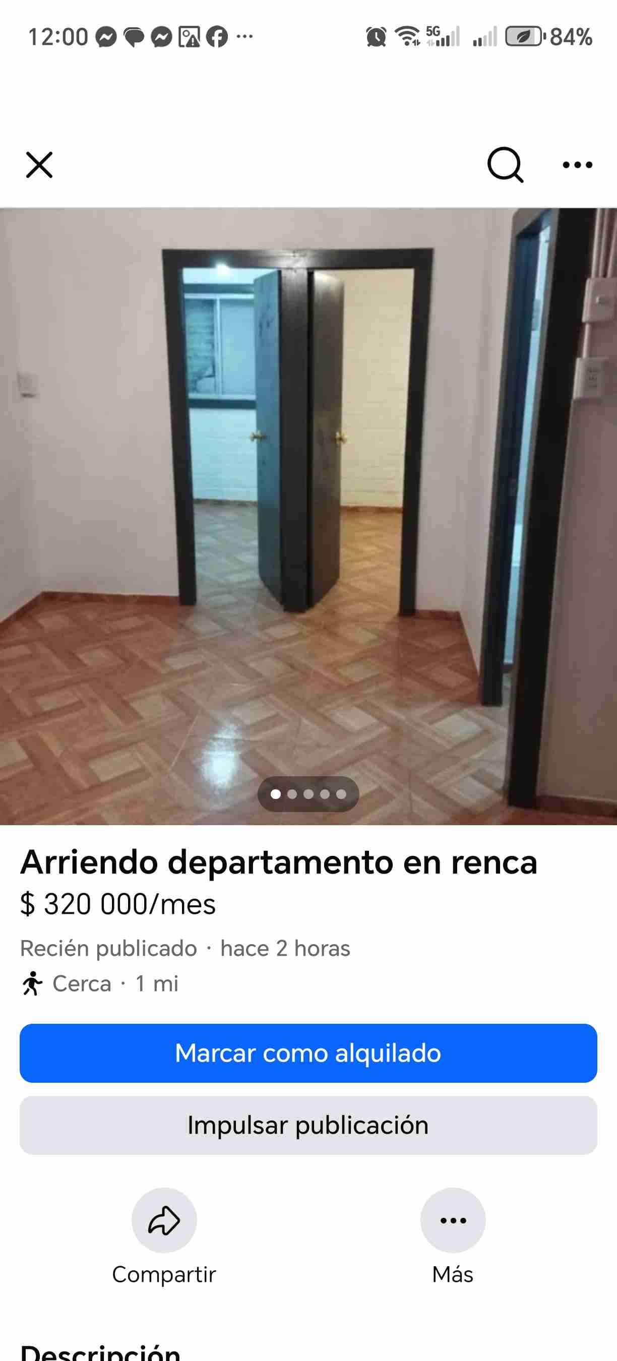 Se arrienda departamento interior en renca 320 - miniatura 5