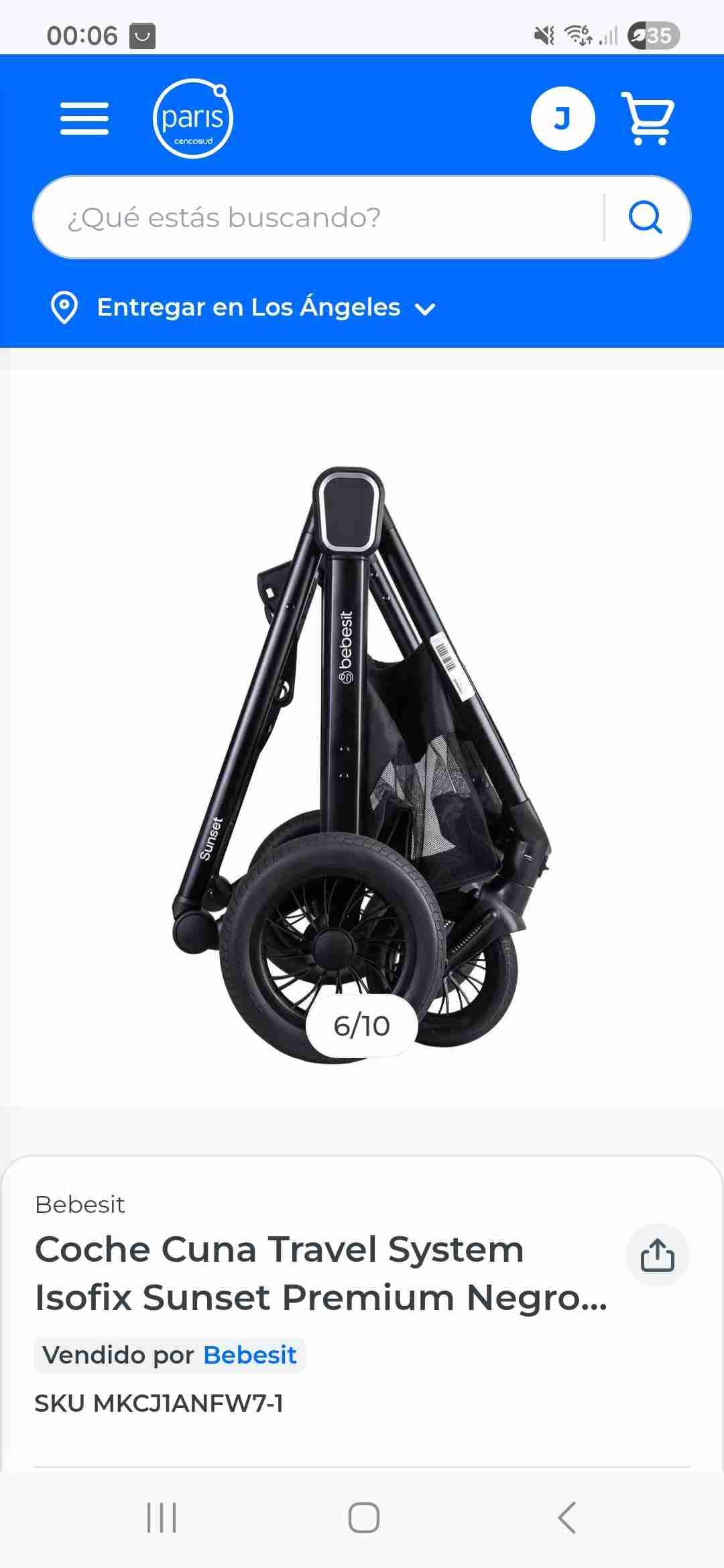 Coche Cuna Travel System negro - miniatura 5