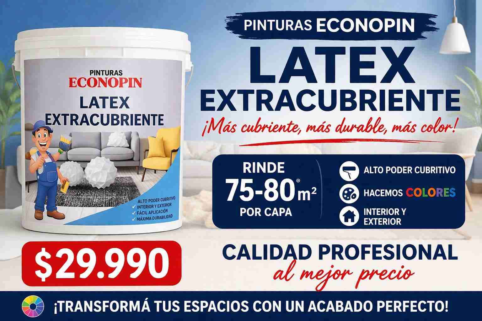 Pintura Látex Extracubriente Econopin