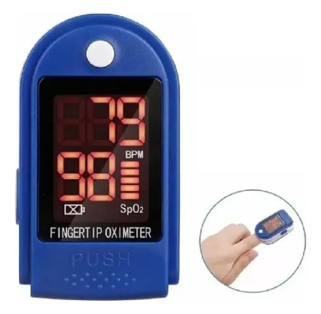 Oxímetro de pulso digital azul - miniatura 2