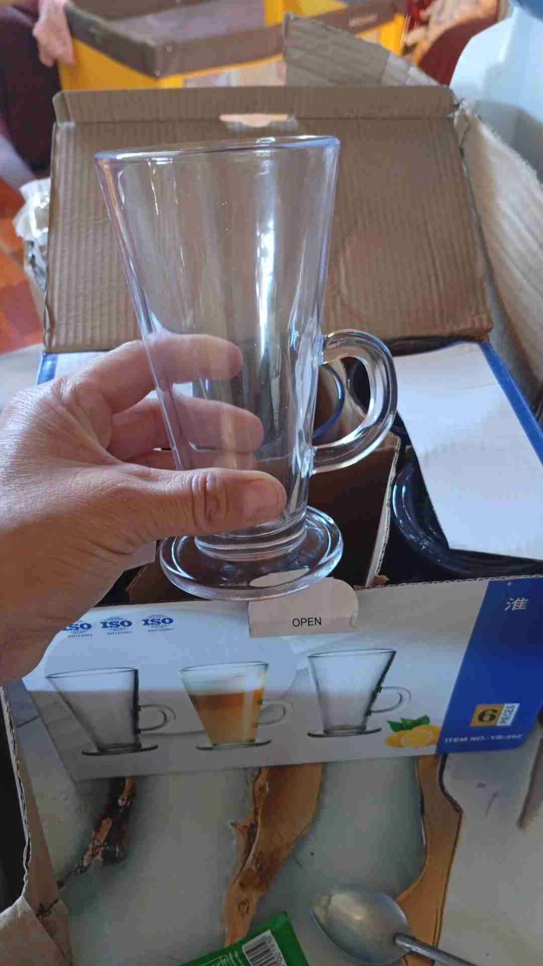 Set de tazas de vidrio grueso