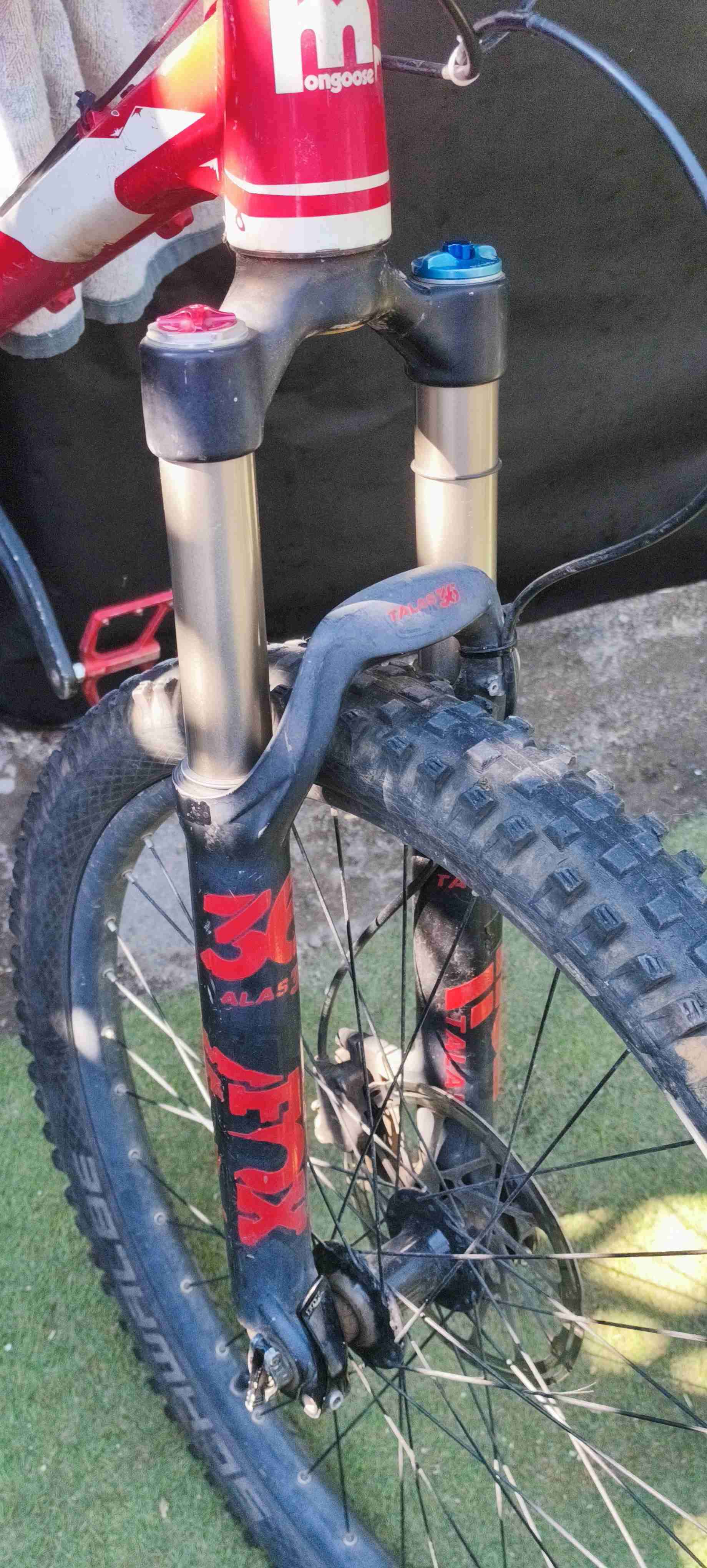 Bicicleta montaña roja y blanca - miniatura 2