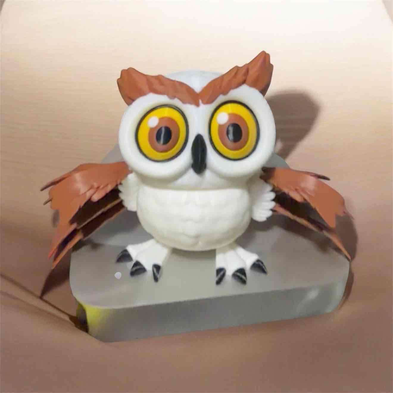 Figura de búho azul/rojo y blanco/cafe - miniatura 3