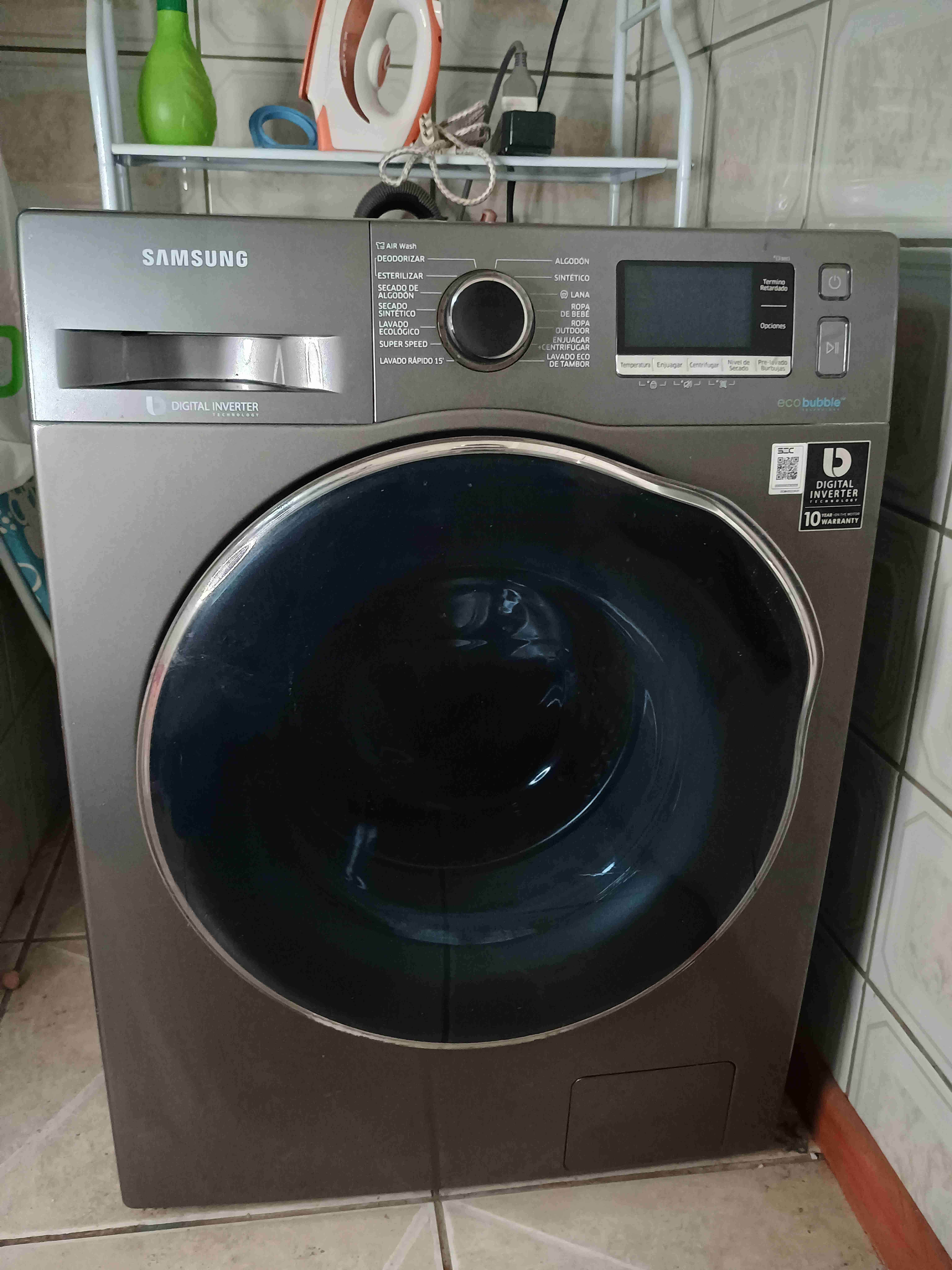 Lavadora secadora Samsung EcoBubble gris
