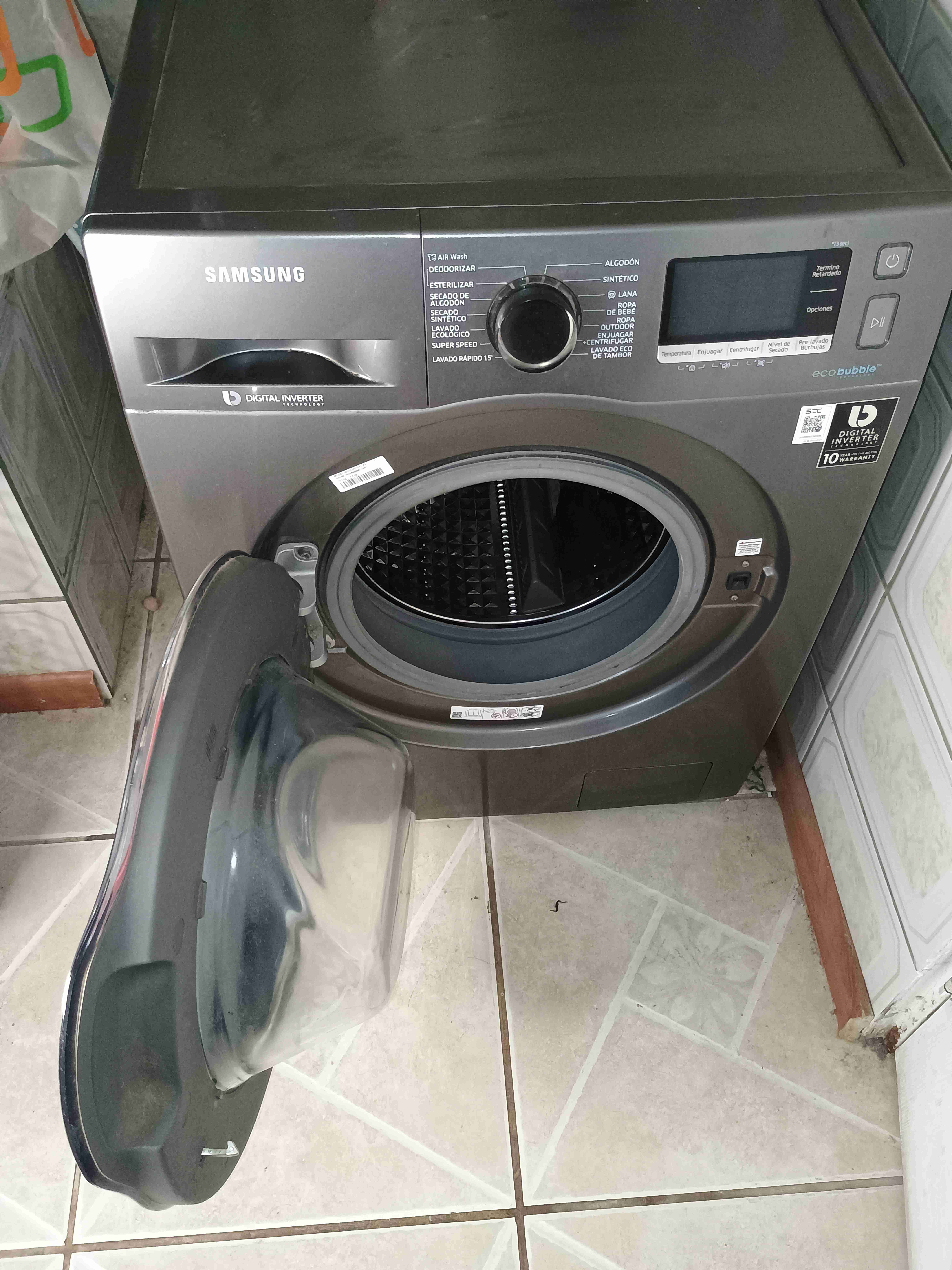 Lavadora secadora Samsung EcoBubble gris - miniatura 2