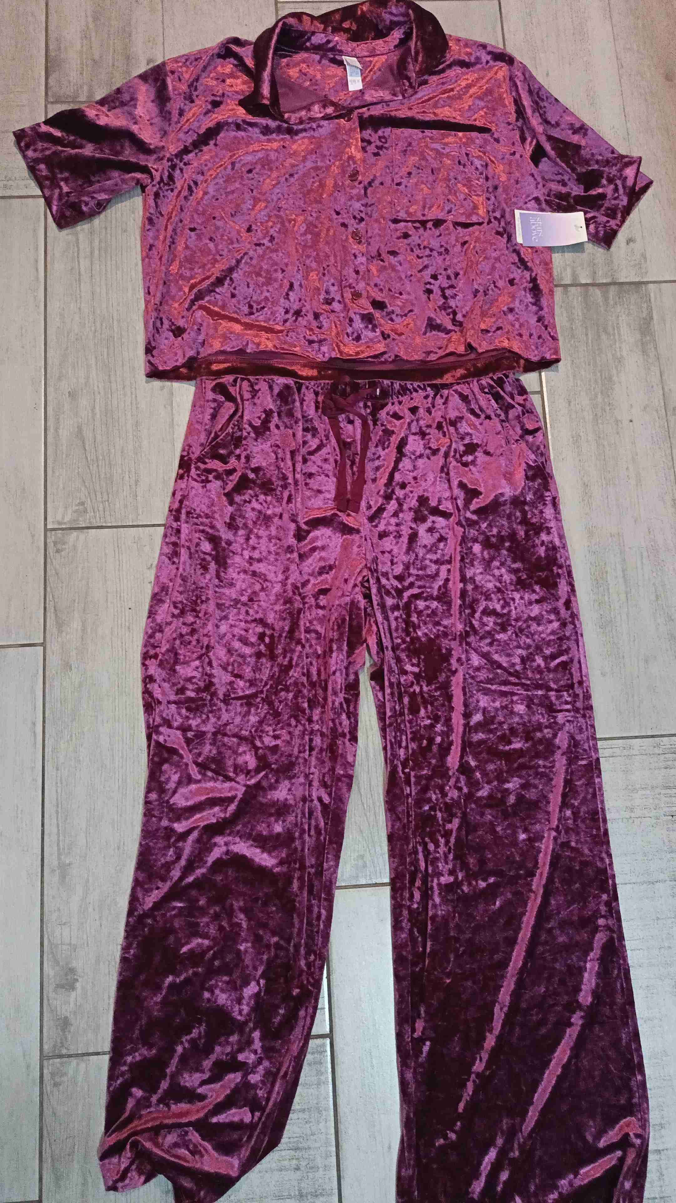 Pijama terciopelo burdeos - miniatura 3