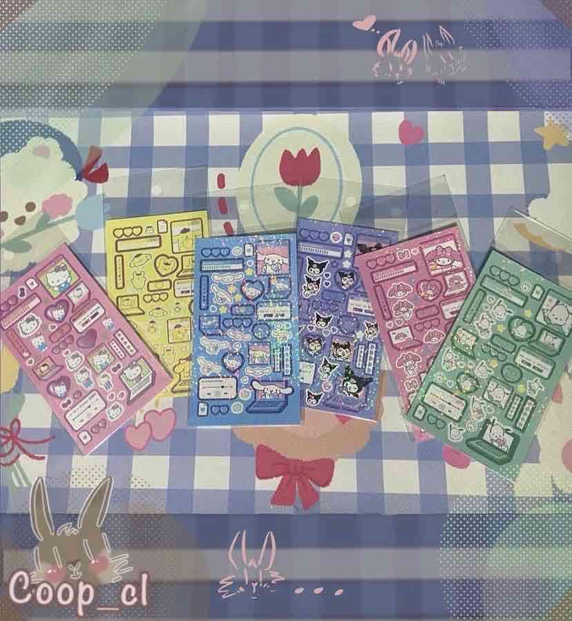 Set de stickers de hello kitty y sus amigos