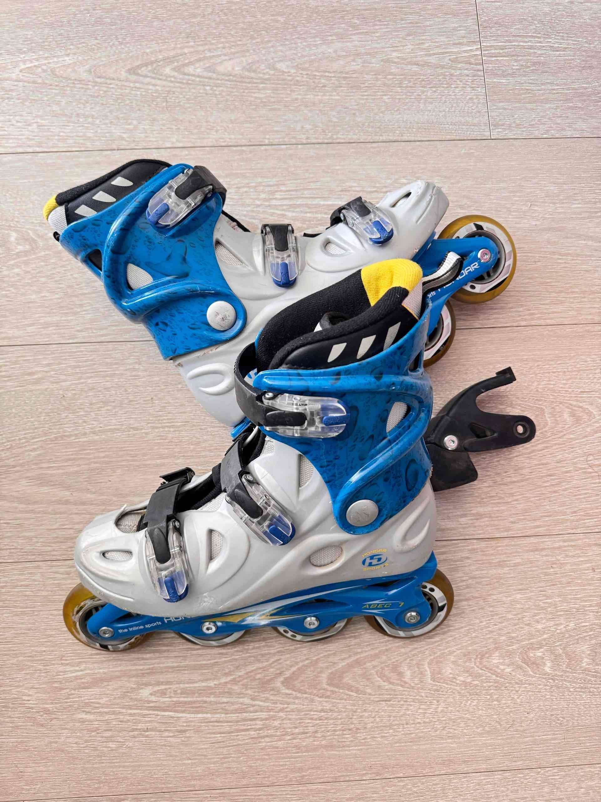 Patines en línea ajustables azul y blanco