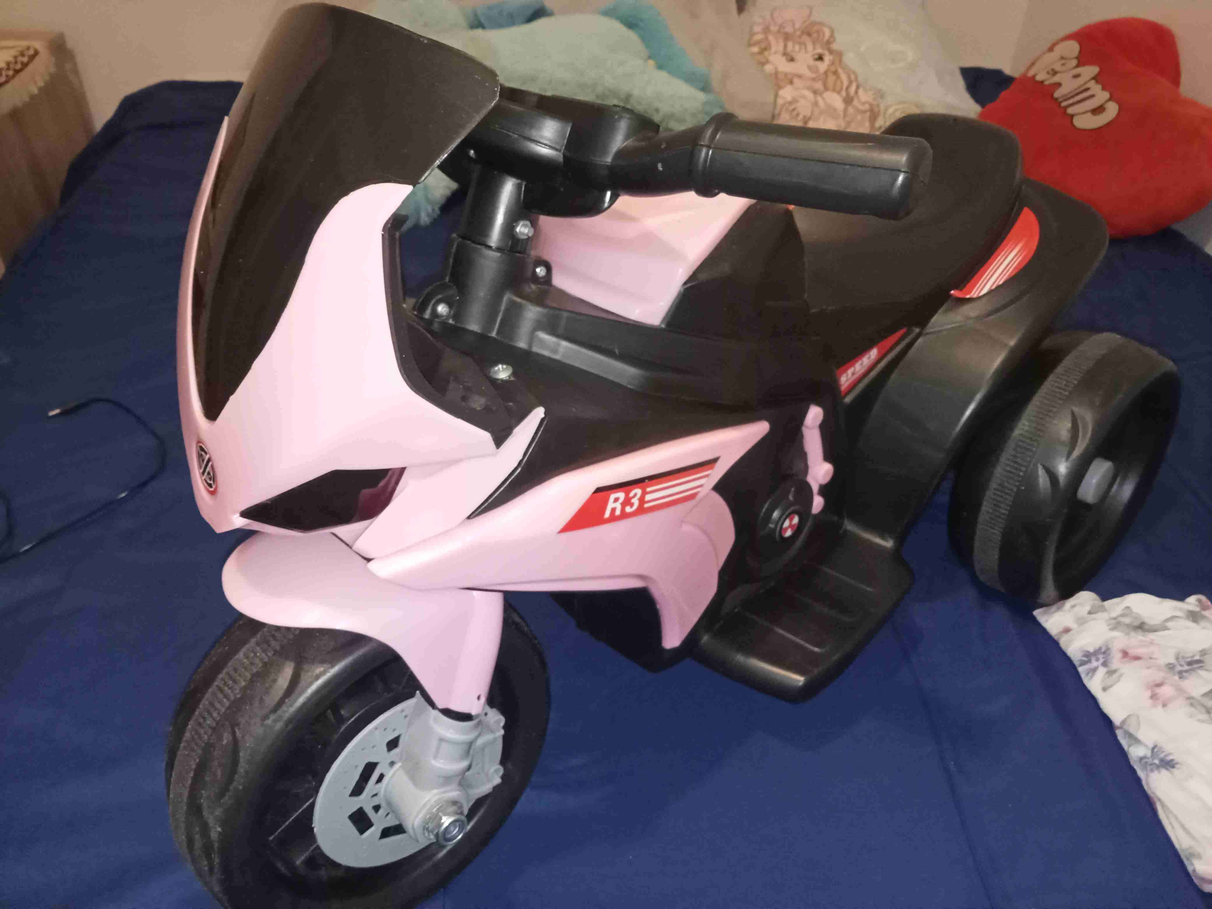Moto eléctrica infantil rosada - miniatura 5