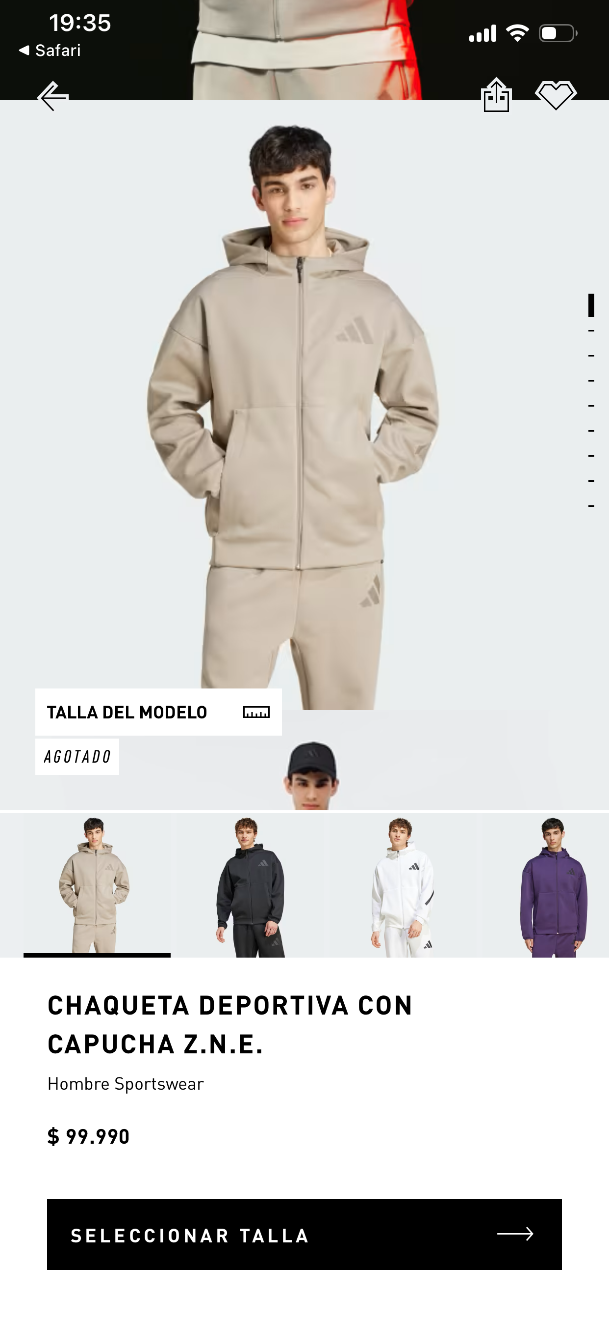 Polerón con capucha beige - miniatura 2