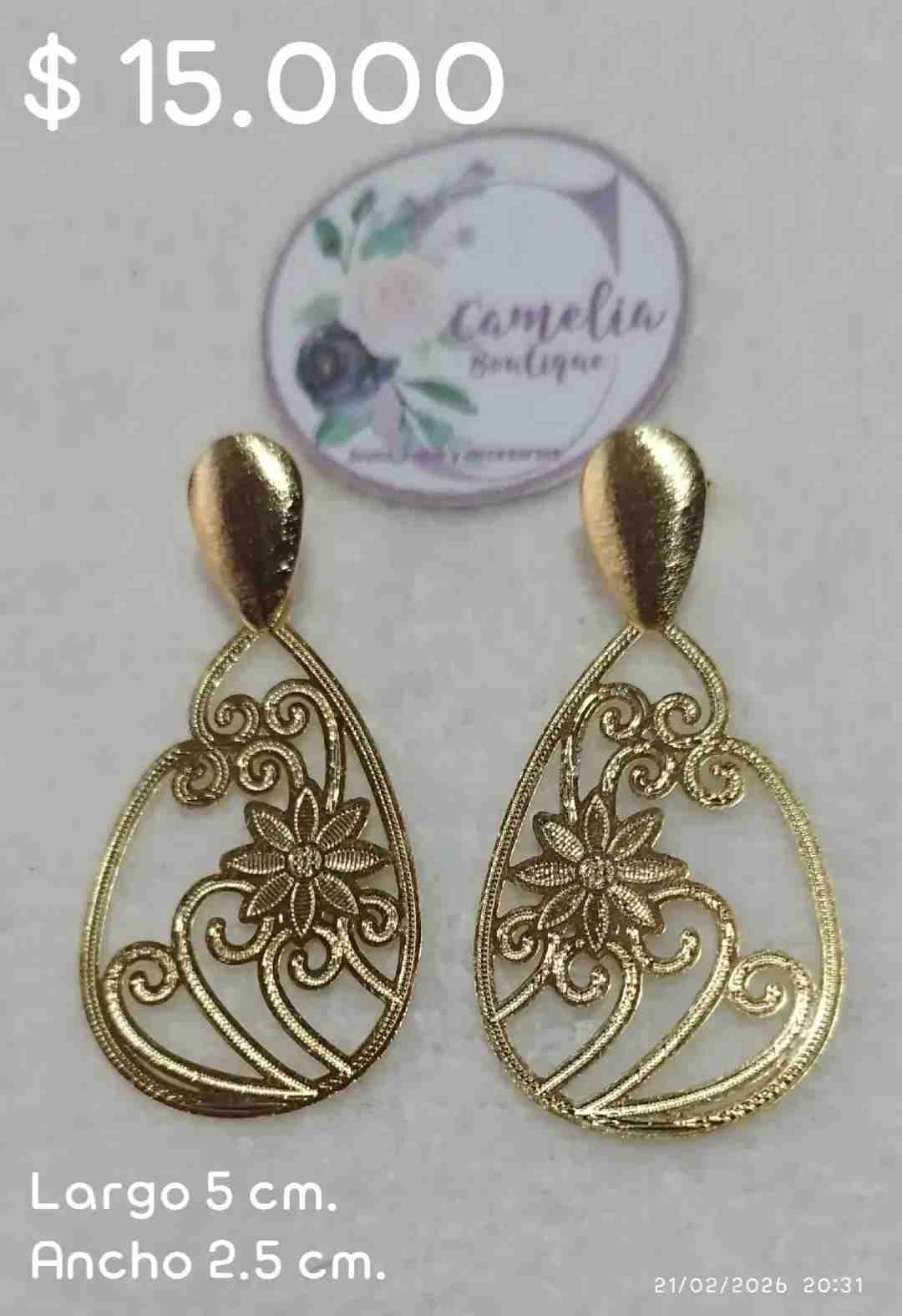 Aros plateados florales - miniatura 3