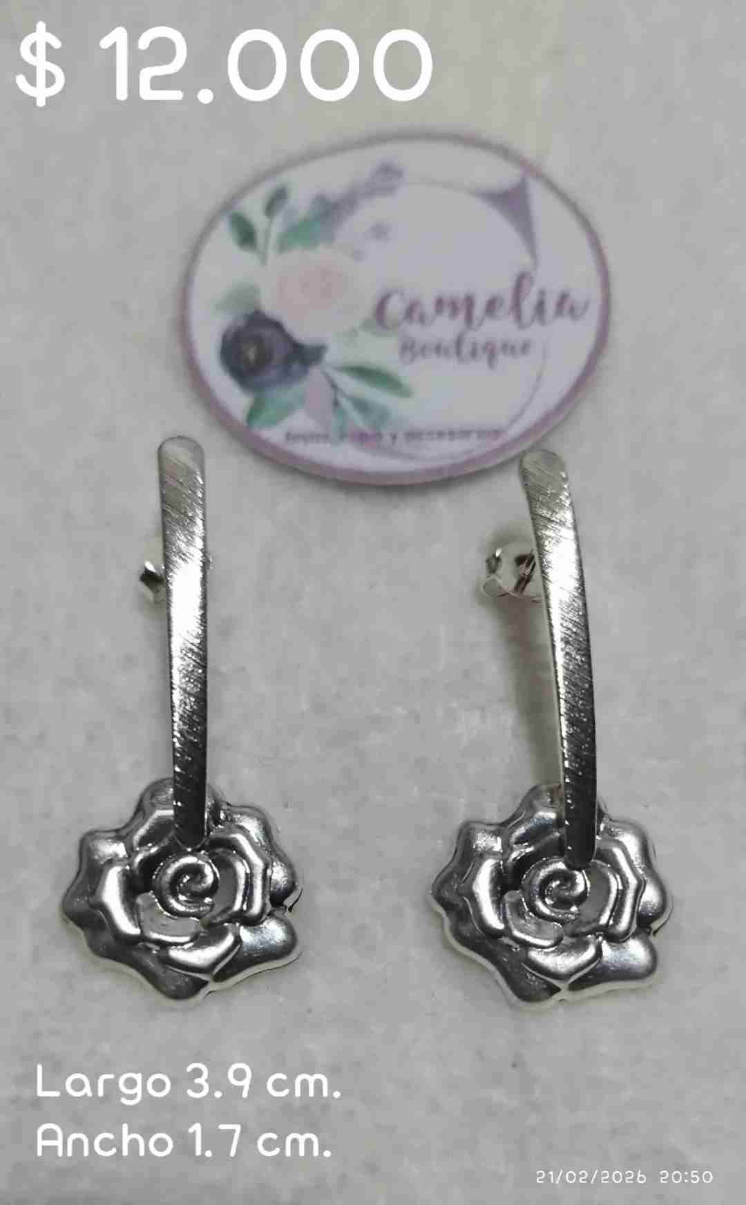 Aros plateados florales - miniatura 6