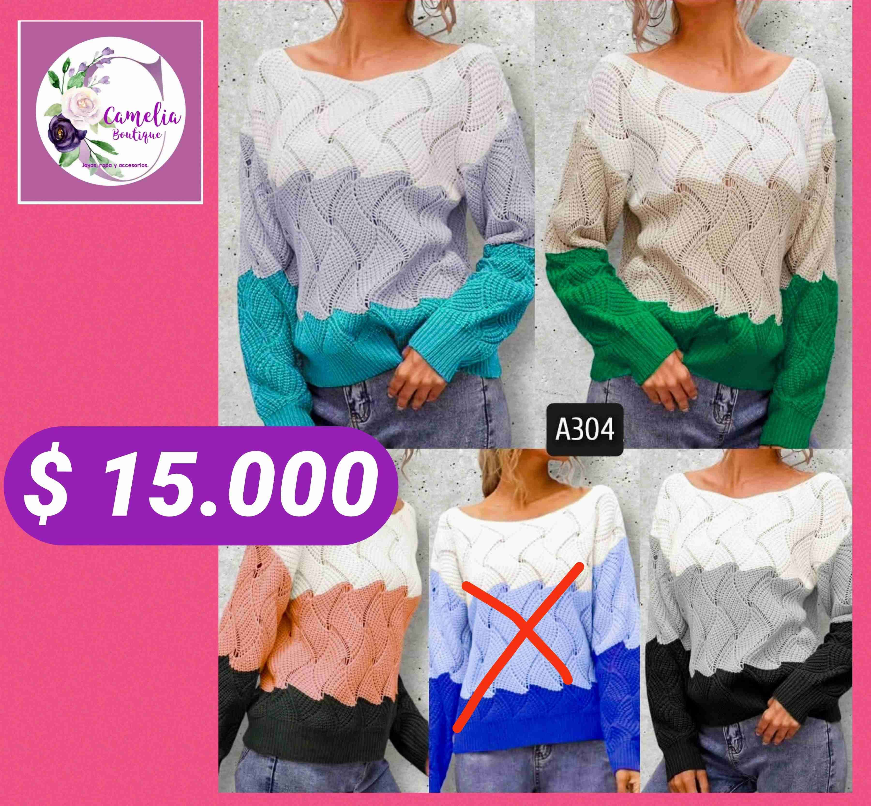 Suéter de punto multicolor