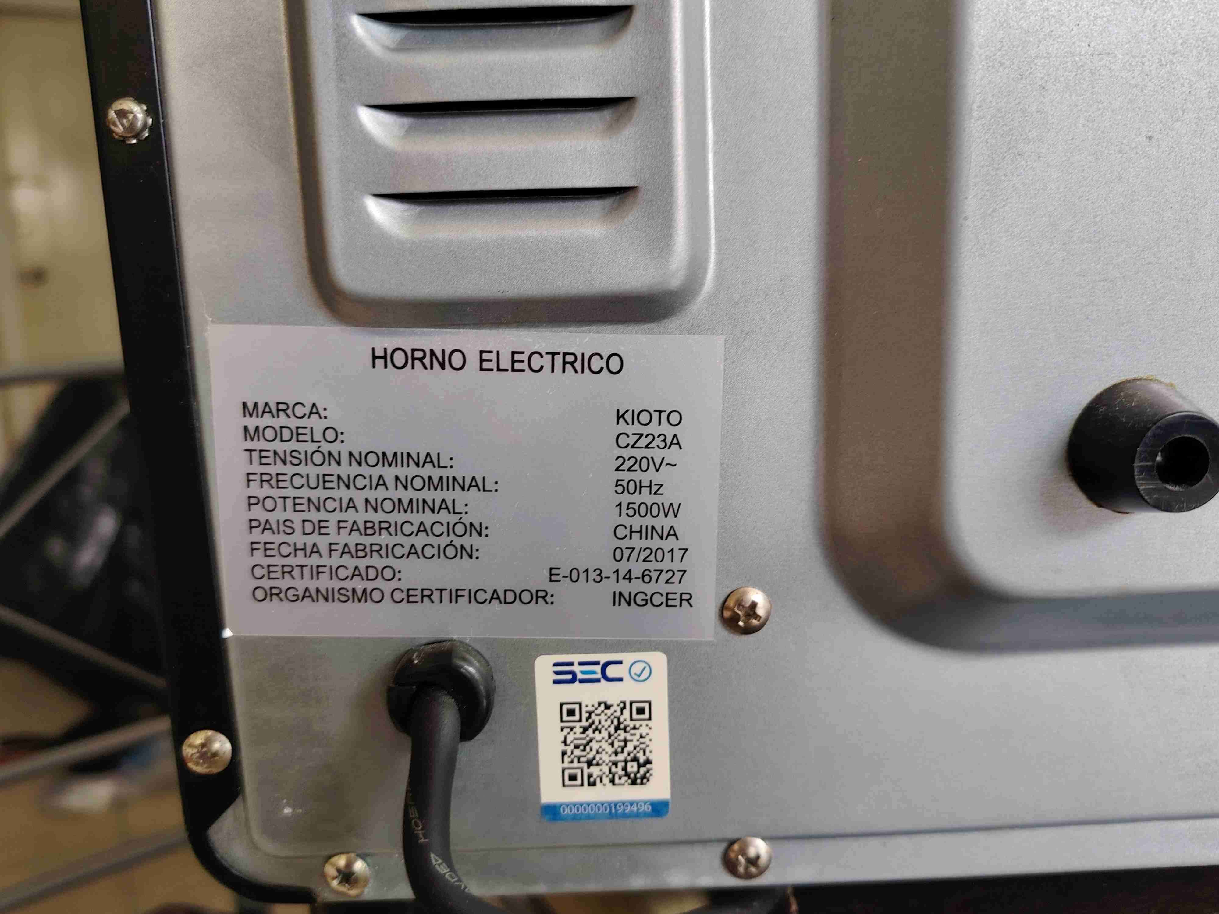 Horno eléctrico Kioto negro - miniatura 4