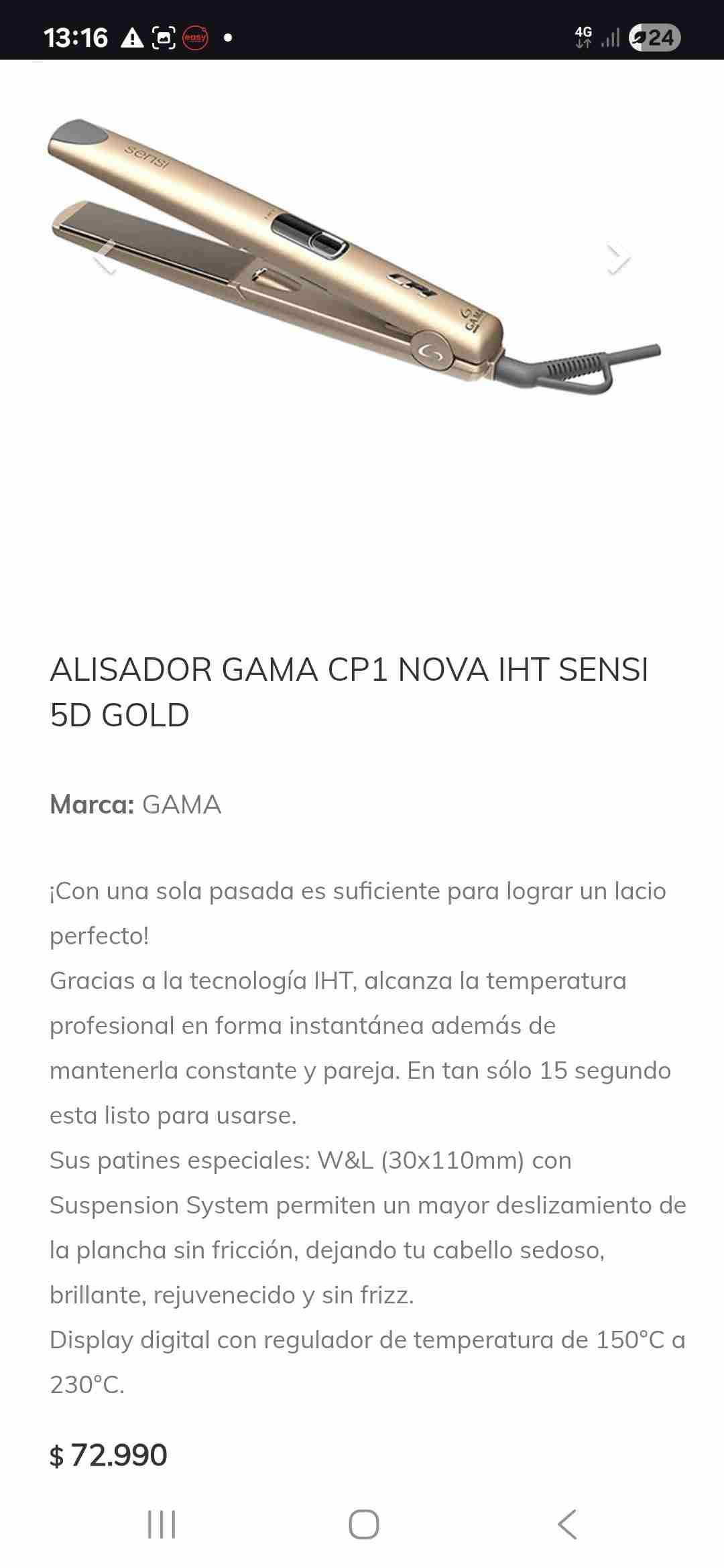 Plancha de pelo Gama Sensi Gold - miniatura 4