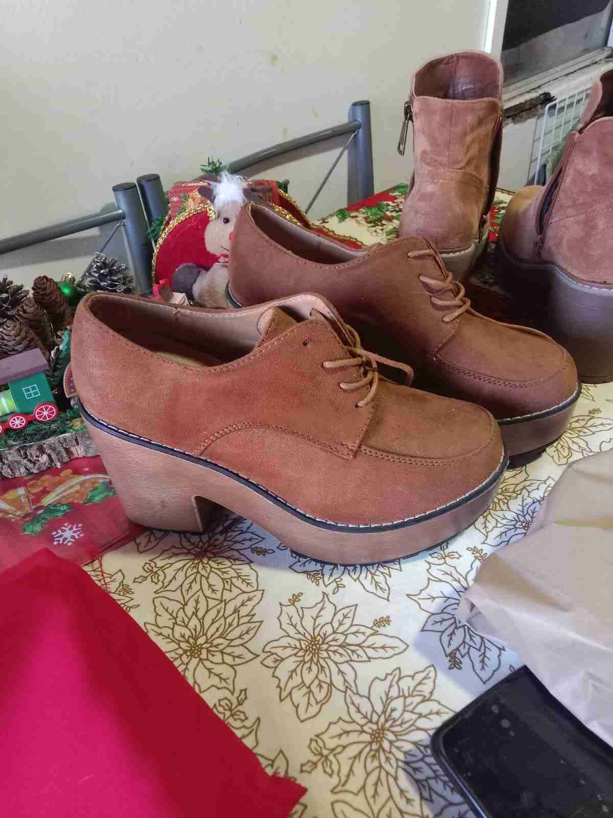 Zapatos plataforma marrón