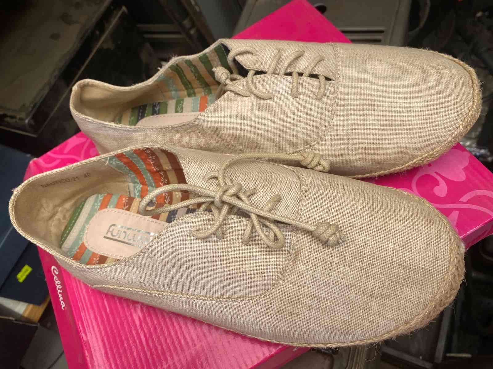 Zapatos beige de lino FunBox