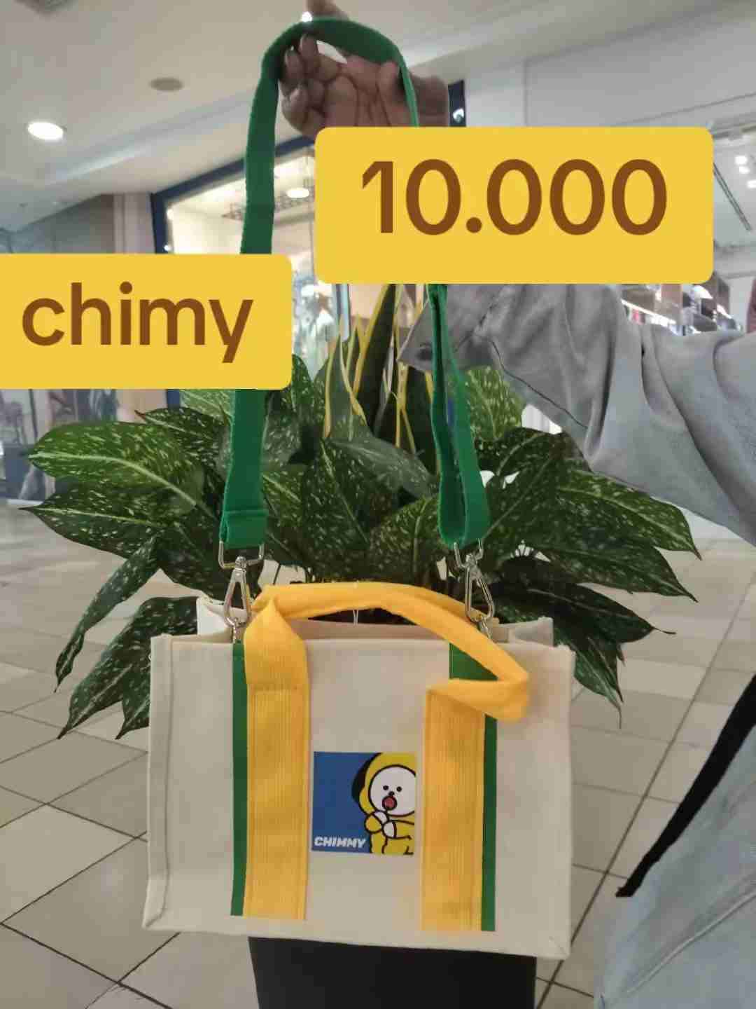 Bolso tote Chimy verde y amarillo