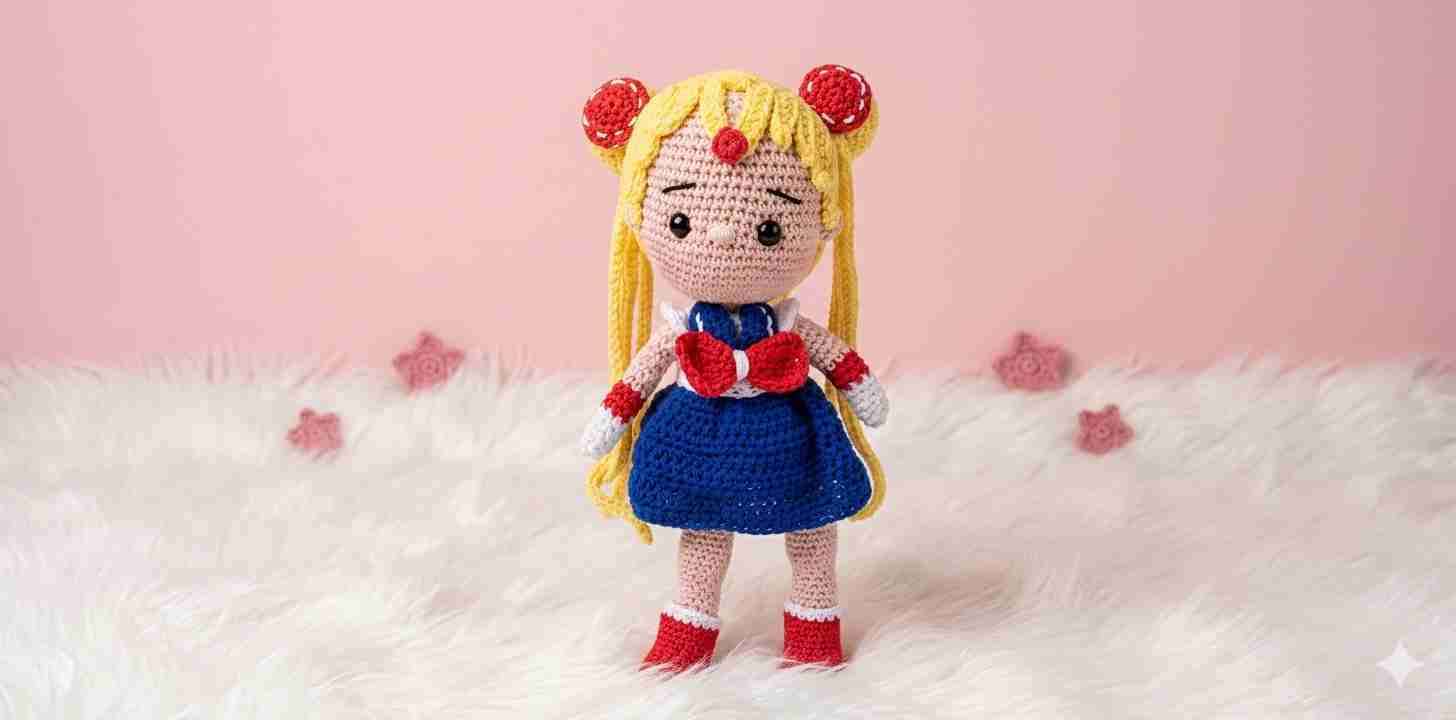 Muñeca de crochet hecha a mano y para bebés - miniatura 2