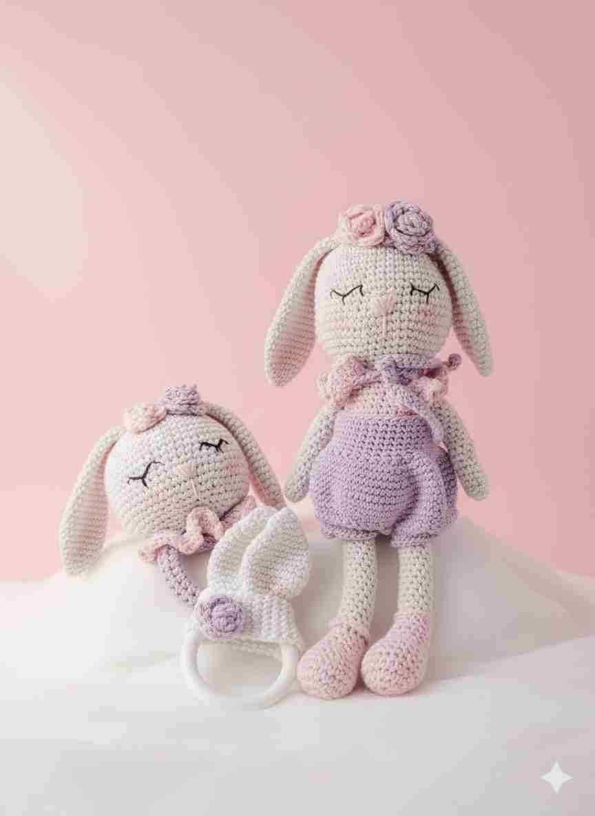 Muñeca de crochet hecha a mano y para bebés - miniatura 3