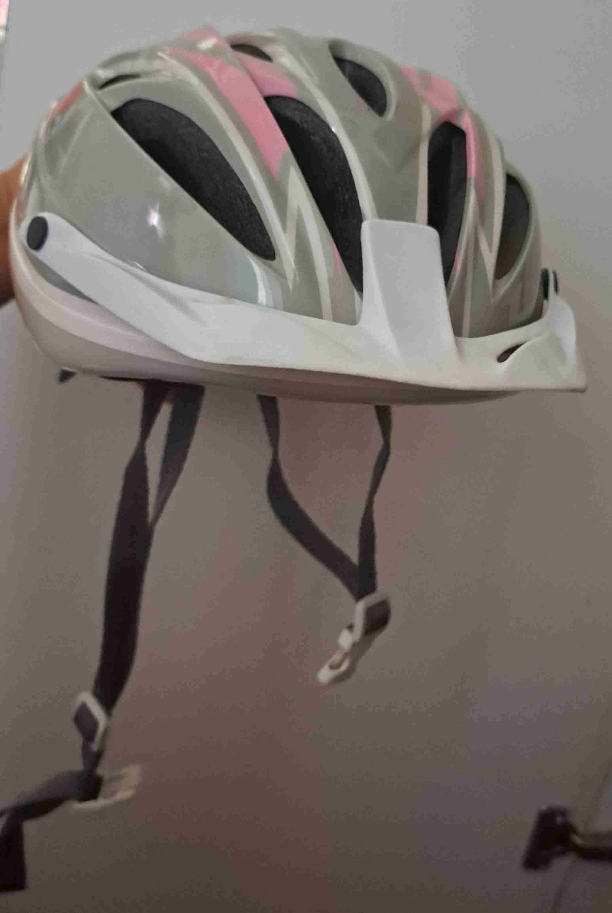 Casco de ciclismo gris y rosa - miniatura 1