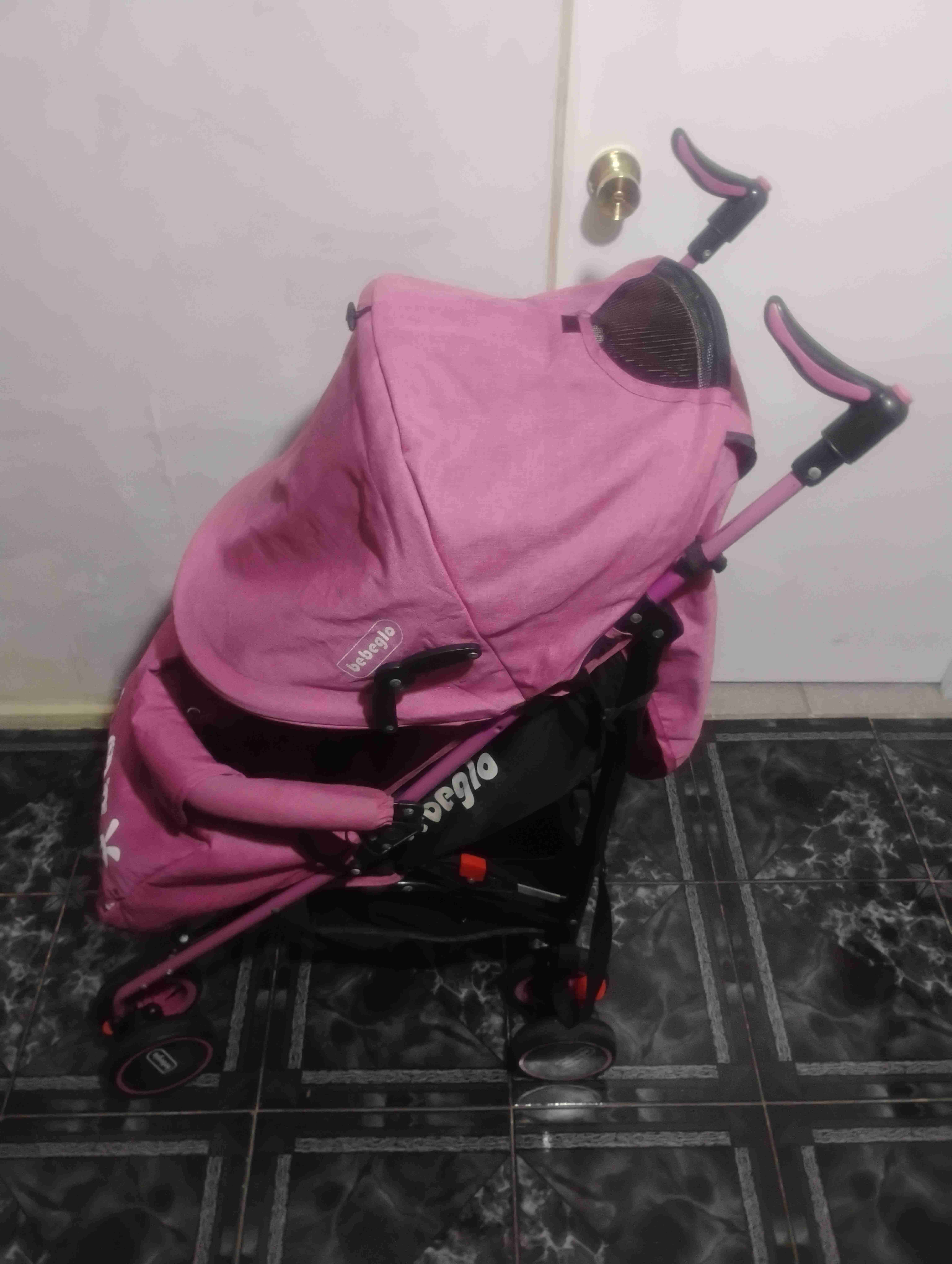 Coche de bebé rosa bebiglo - miniatura 3