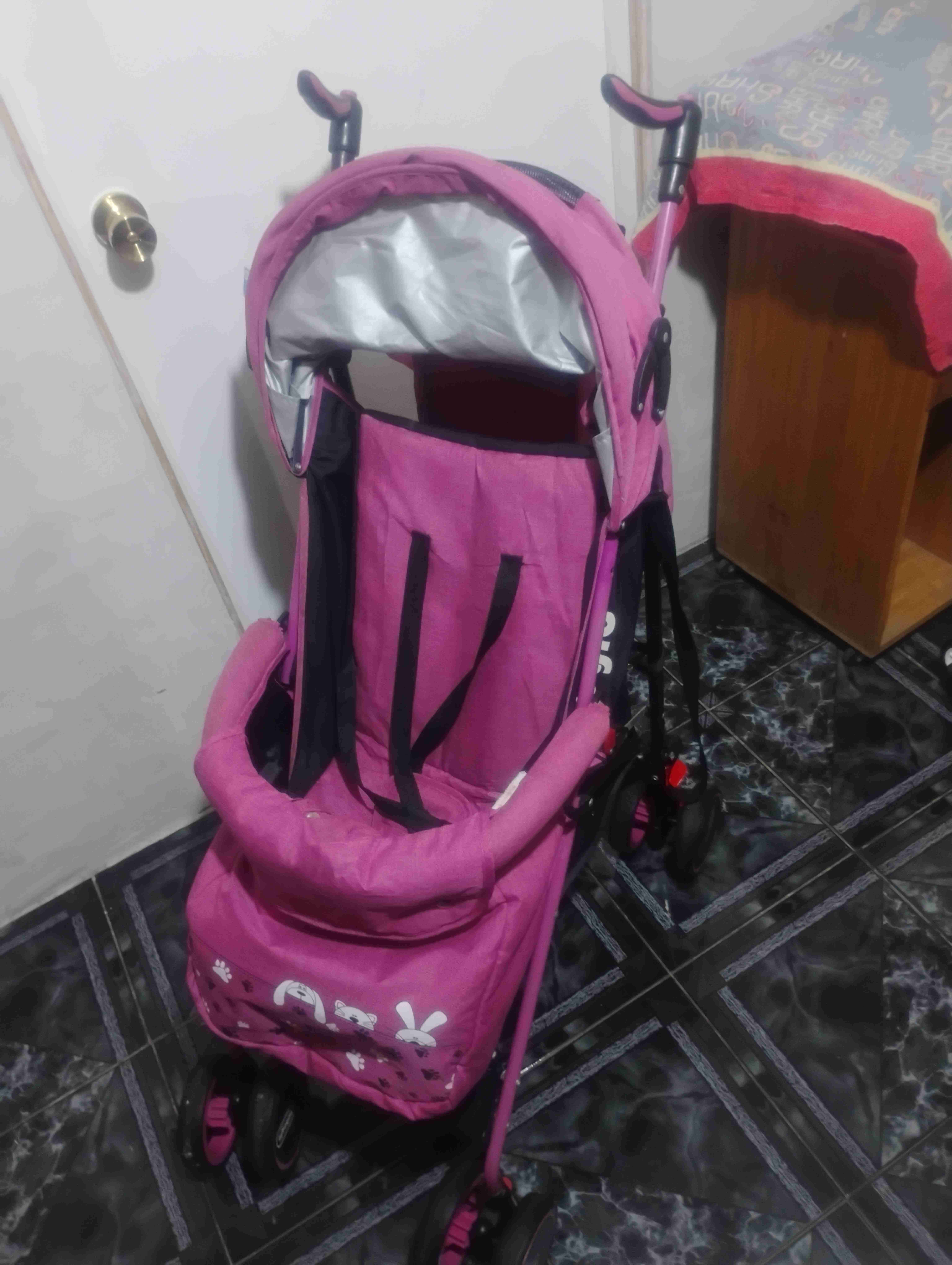 Coche de bebé rosa bebiglo - miniatura 5