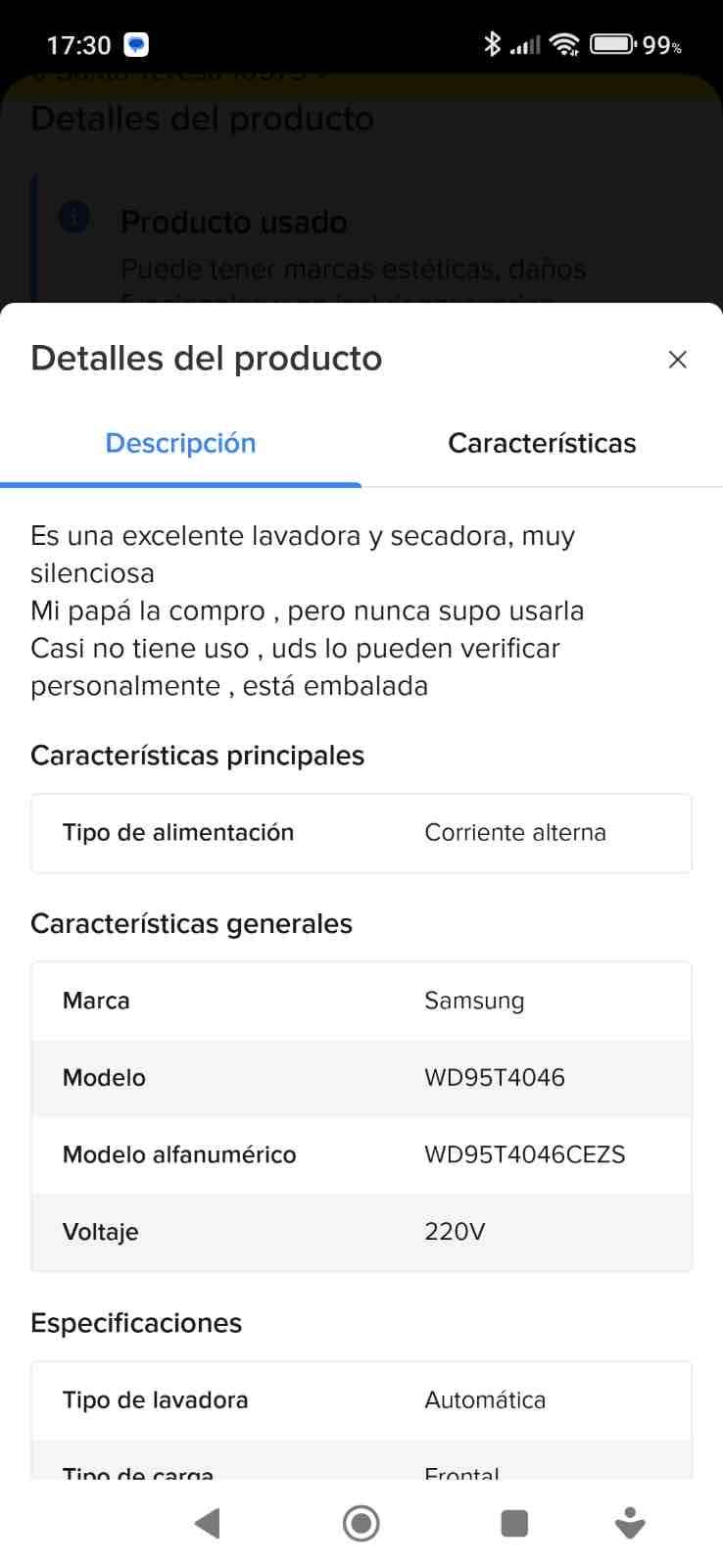 Lavadora Secadora  Samsung 9kg - miniatura 5