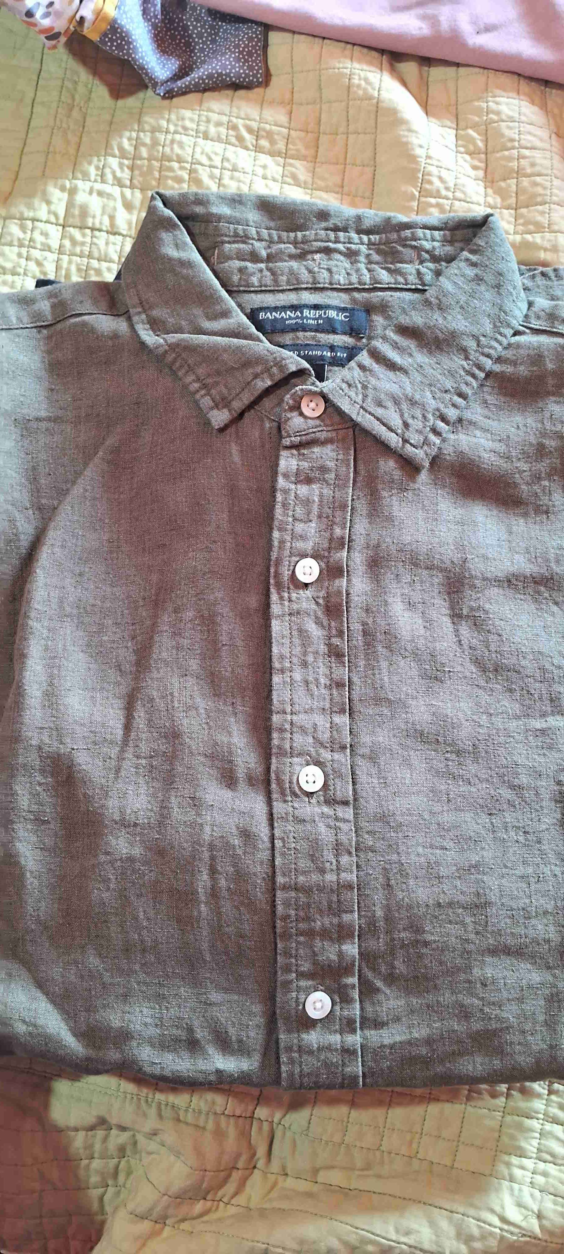 Camisa azul de lino - miniatura 3