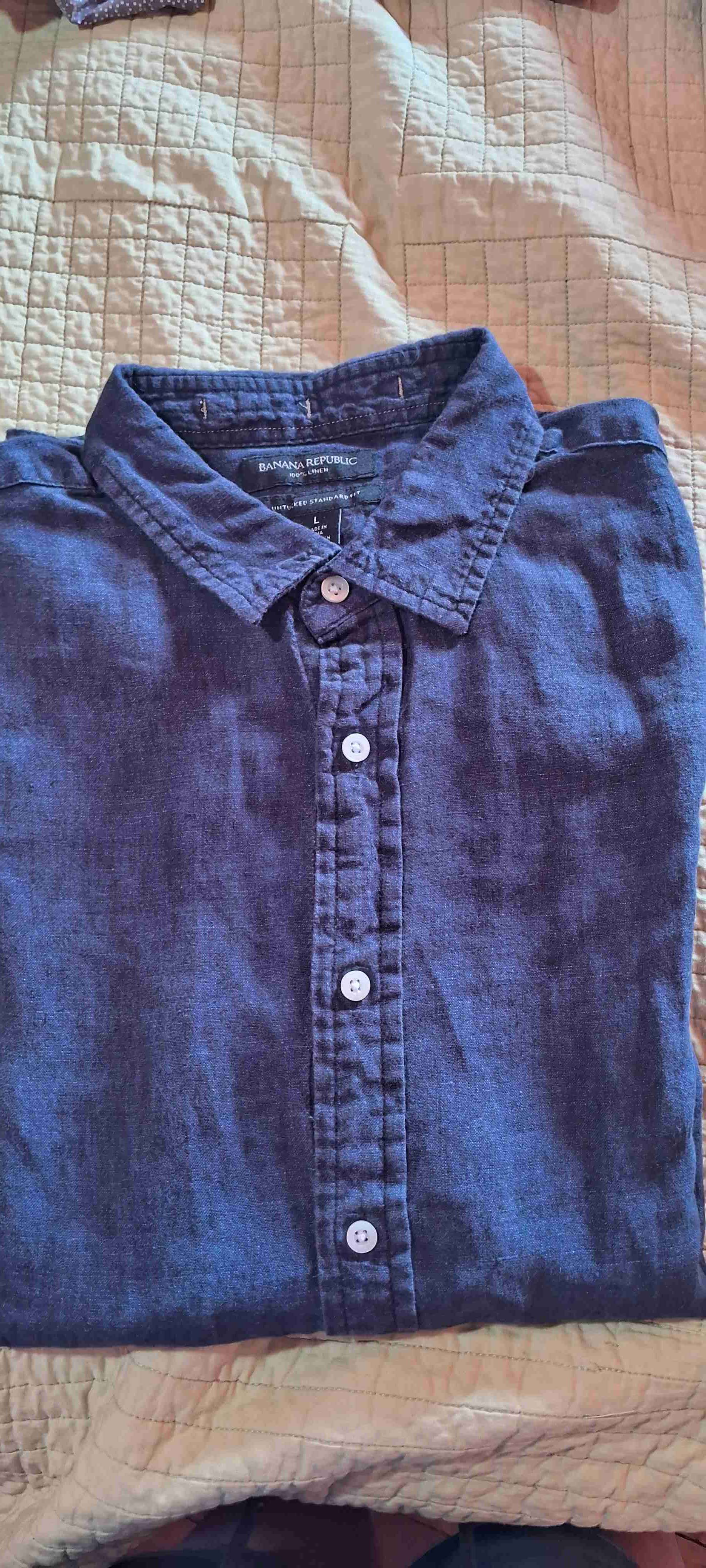 Camisa azul de lino - miniatura 5