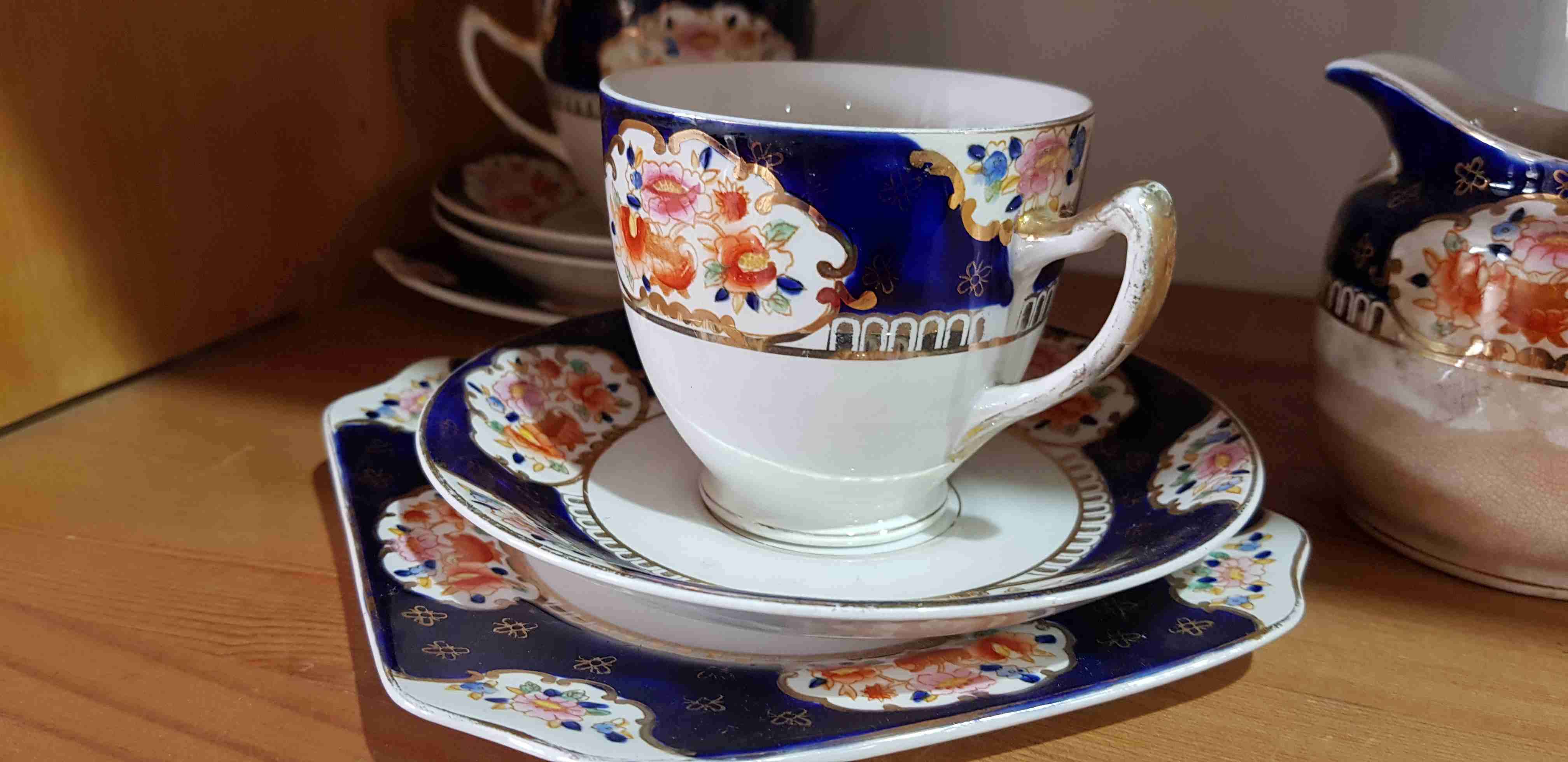 Juego de té de cerámica floral - miniatura 4