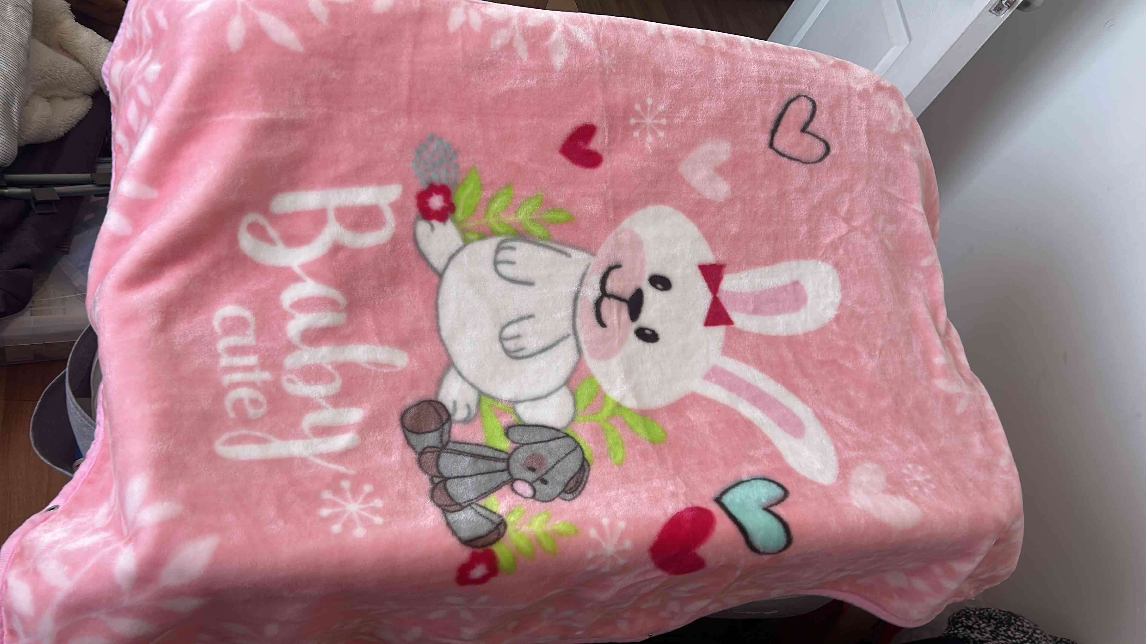 Manta de bebé con diseño rosado