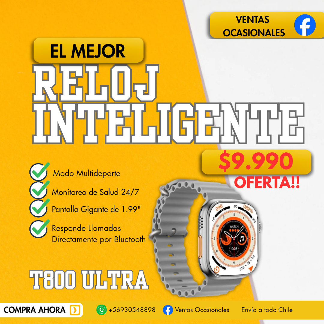 Reloj Inteligente Gris T800 Ultra